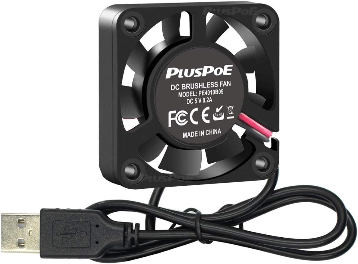 2 Pack USB Brushless Cooling Fan, DC 5V 40mm x10mm 4200 RPM Speed 4010 Small Fan