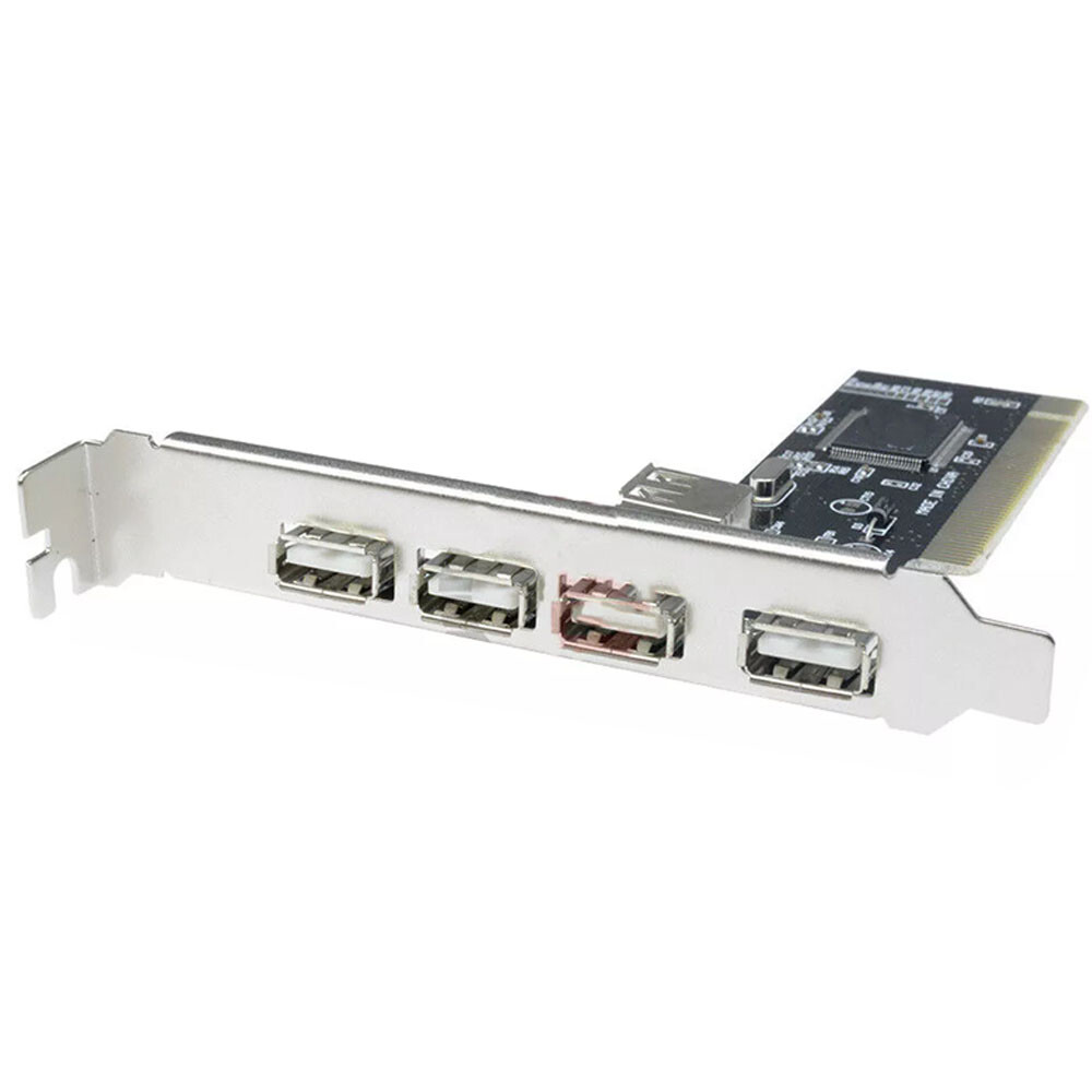 2X PCI 32bit to 4+1 ports USB2.0 Expansion Controller Card PCI 5x USB2.0 USA