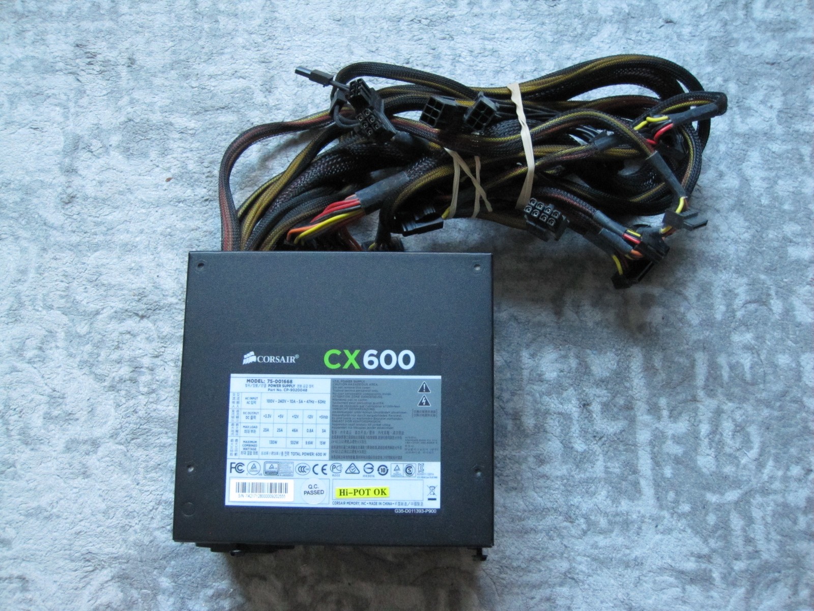 CORSAIR CX600M Bronze Certified Modular ATX PSU 600W Power Supply 75-002018
