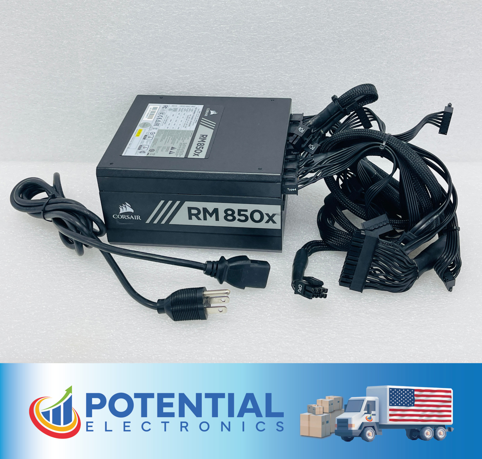 USED – Corsair RM850x CP-9020180 850W Desktop Modular Power Supply w/ Power Cord