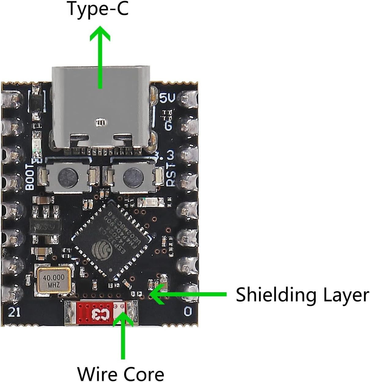 ESP32 C3 Mini Development Board ESP32C3 MCU RP2040 WiFi Bluetooth Type C Single