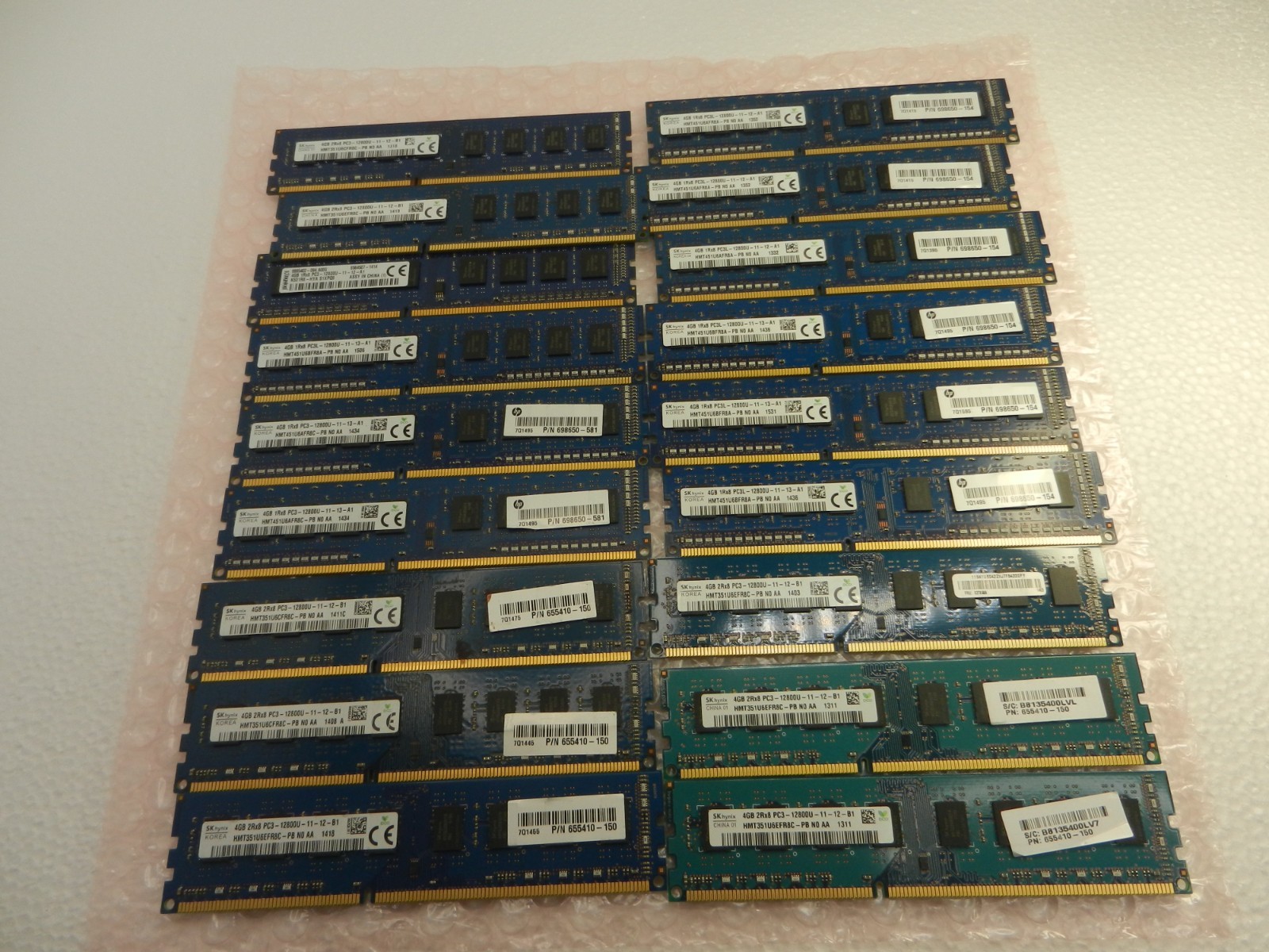 18X LOT – SK hynix 8GB 2Rx8 PC3-12800U DDR3-1600 MEMORY 4GB CHIPS