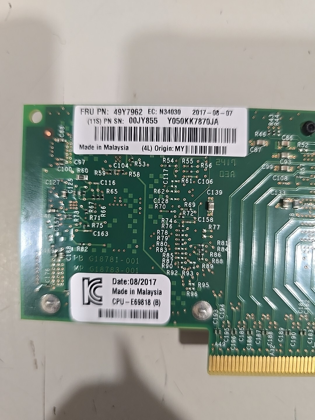 Intel X520-DA2 PCIe CNA Adapter 10 Gbps Dual Port E10G42BTDA 49Y7962 Short
