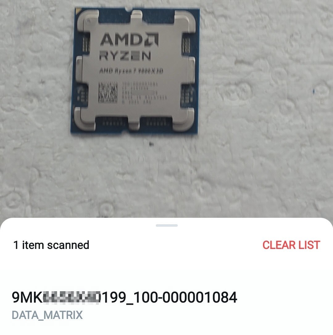 DAMAGED AMD Ryzen 7 9800X3D AM5 8-Core/16-Thread 4.7/5.2 GHz Boost Desktop CPU