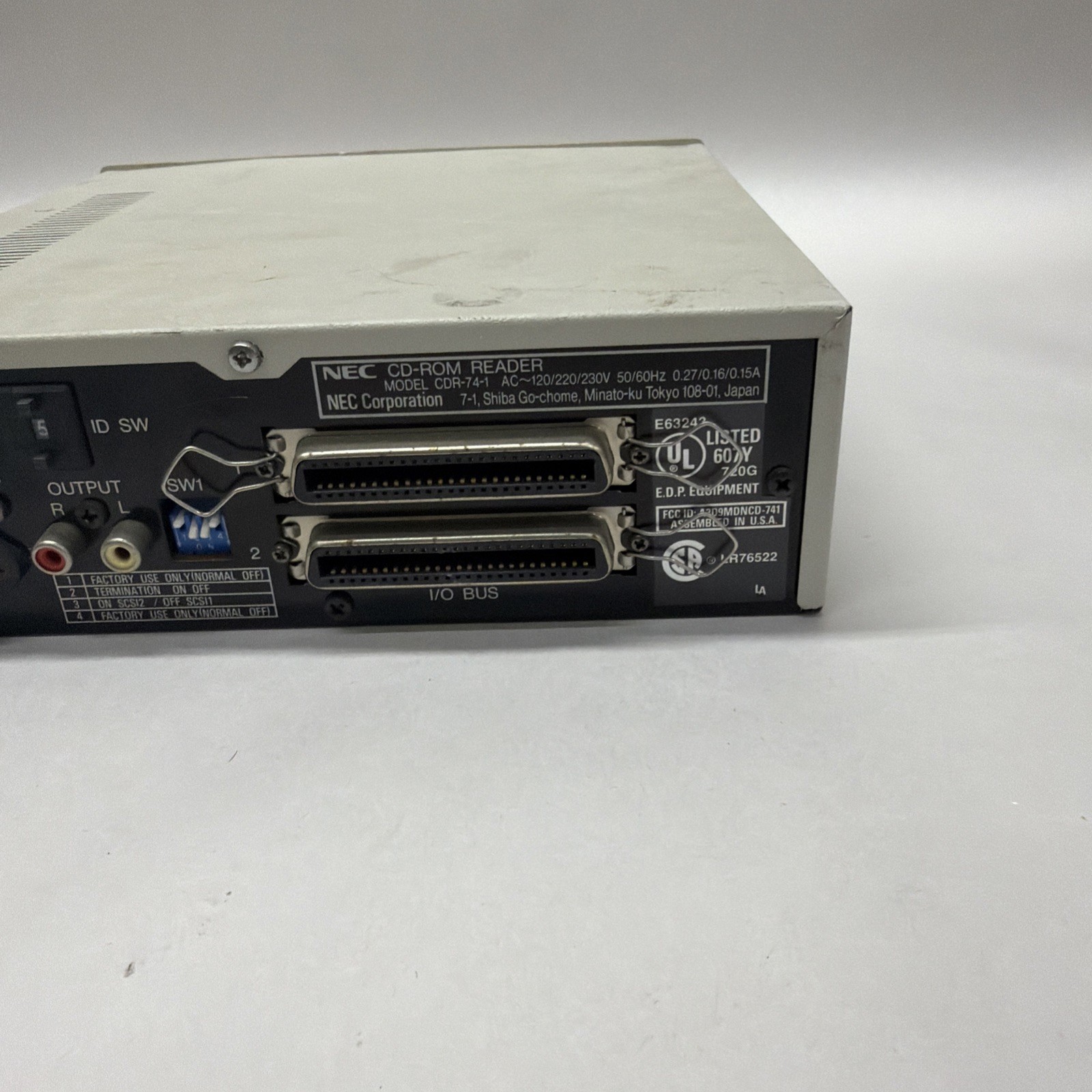 NEC Multispin CD-ROM READER CDR-74-1 With I/O Bus Ports Power Tested