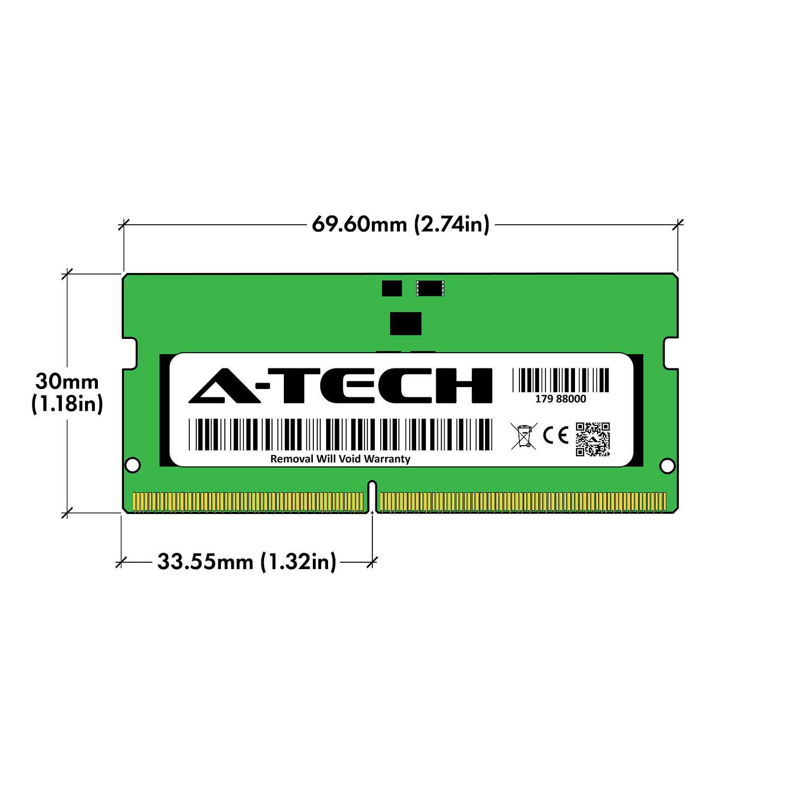 8GB DDR5 4800MHz SO-DIMM Micron MTC4C10163S1SC48BA1 Equivalent Laptop Memory RAM