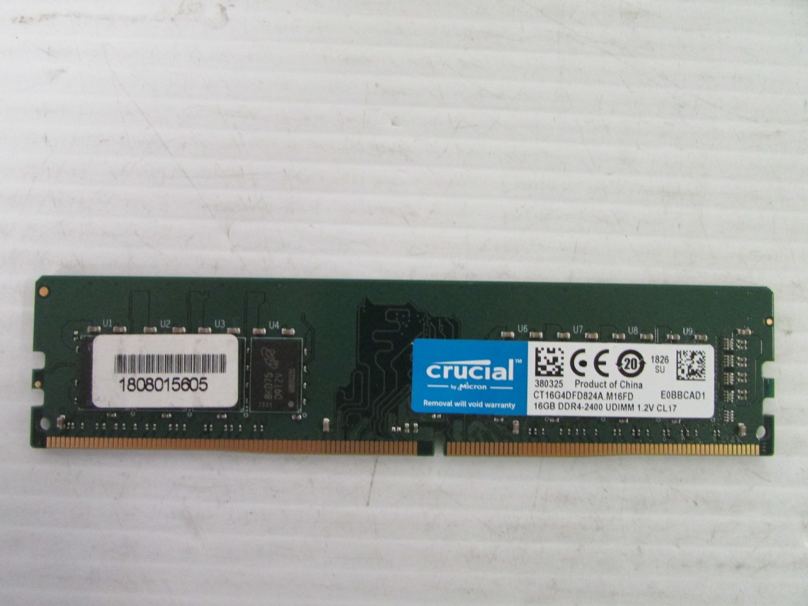 Crucial 16GB (1x16GB) UDIMM ECC Desktop RAM DDR4 2400MHz – CT16G4DFD824A.M16FD