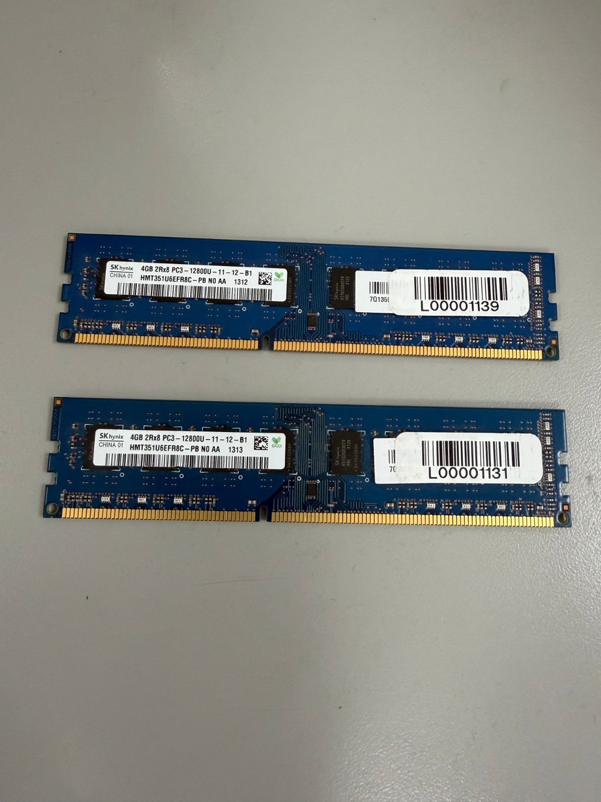 Lot of 2 SK hynix 4GB 2Rx8 PC3 12800U HMT351U6EFR8C-PB N0 AA Desktop Memory Ram