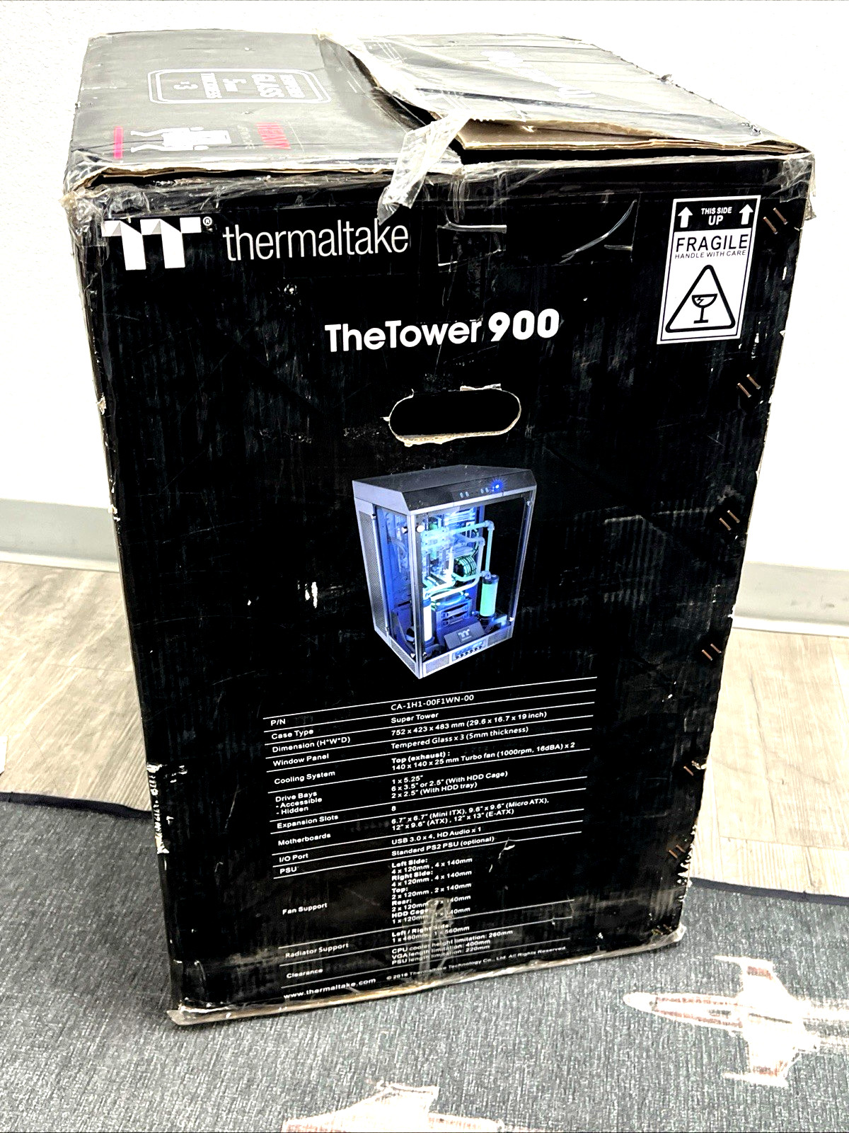 Thermaltake The Tower 900 Full Tower Tempered Glass PC Case Open Box w/Papers