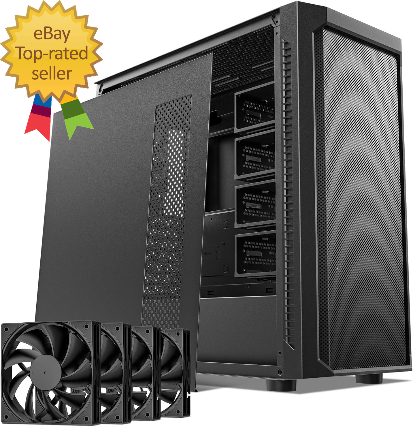 Classico Max Storage Master E-ATX Computer Case with 4X120Mm Black Fan 10 X3.5
