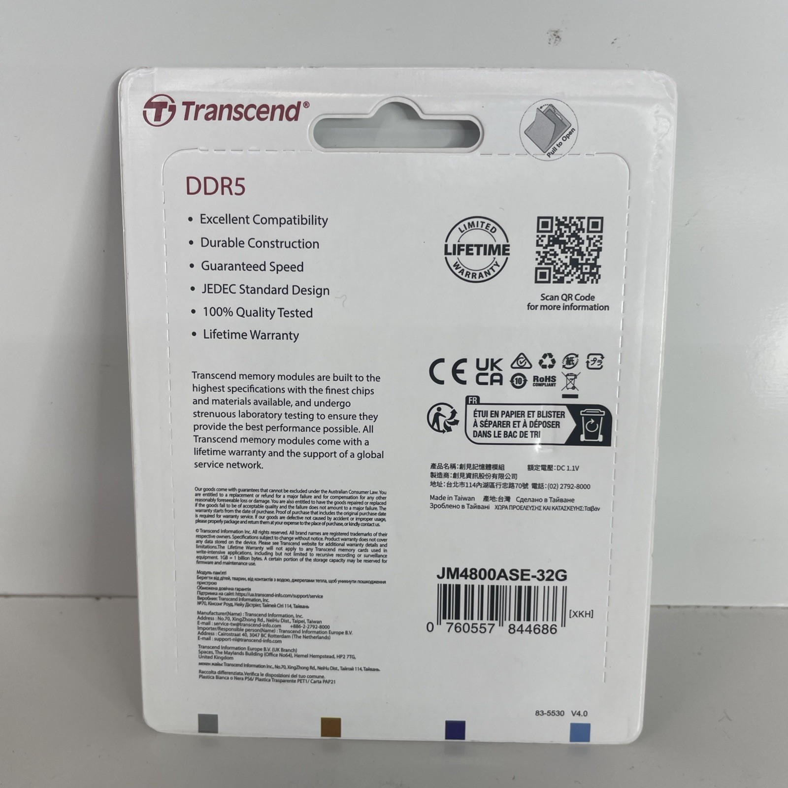 Transcend JetRam JM4800ASE-32G 32 GB 1 x 32 GB DDR5 4800 MHz 262-pin SO-DIMM