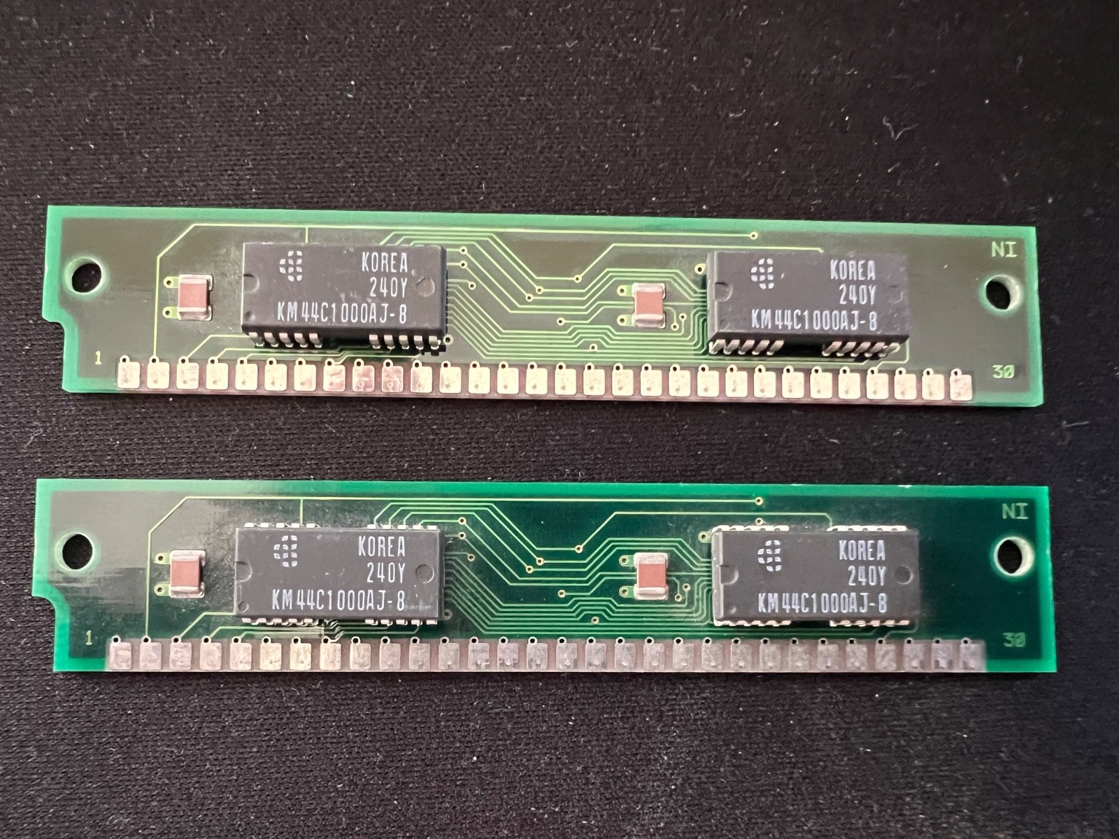 1 MB 30 Pin Non Parity 70ns FPM Memory SIMMs Lot of 2 Macintosh RAM