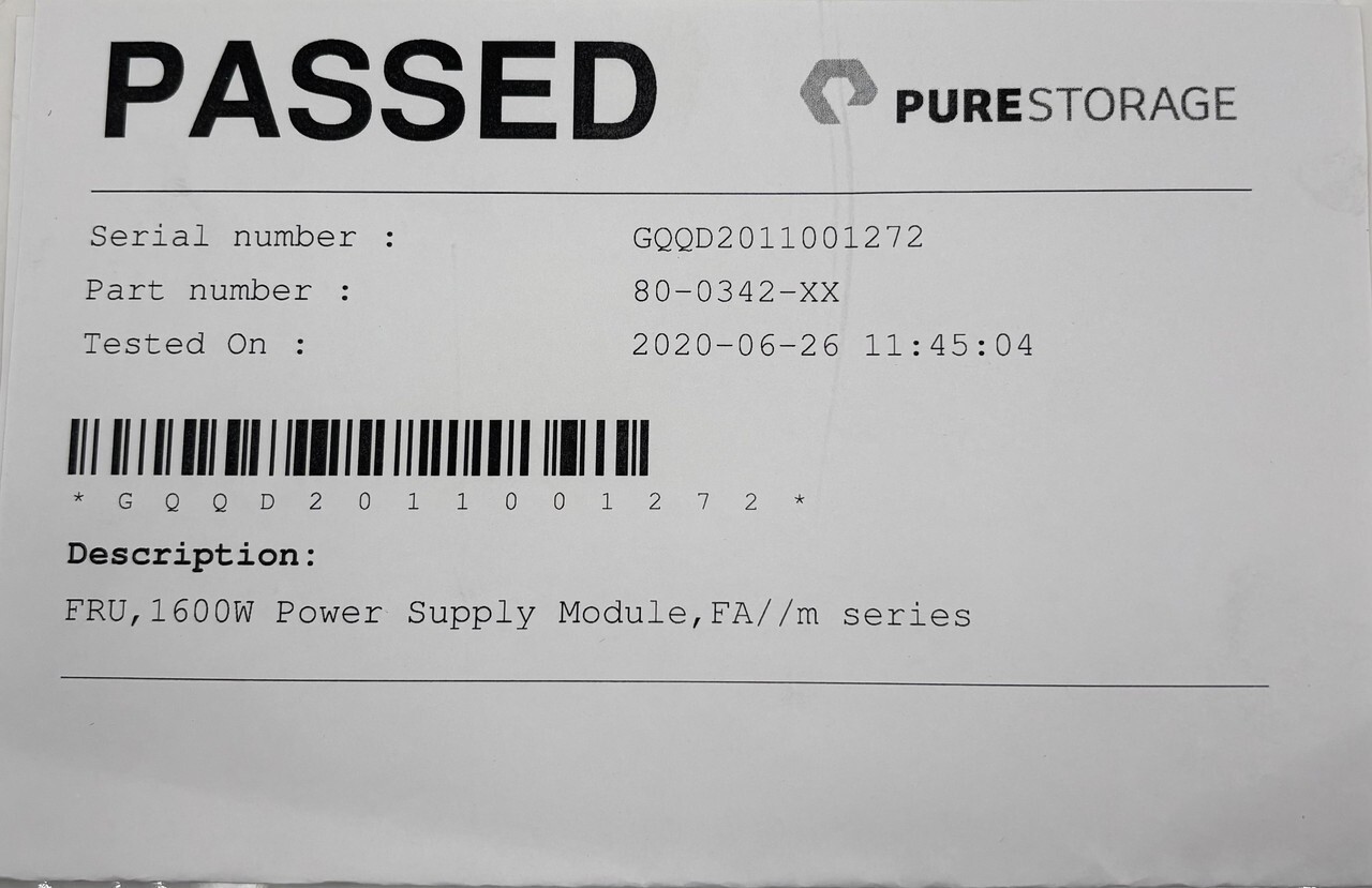 DELTA PURESTORAGE DPS-1600CB C SWITCHING 1600W MAX SERVER POWER SUPPLY MODULE