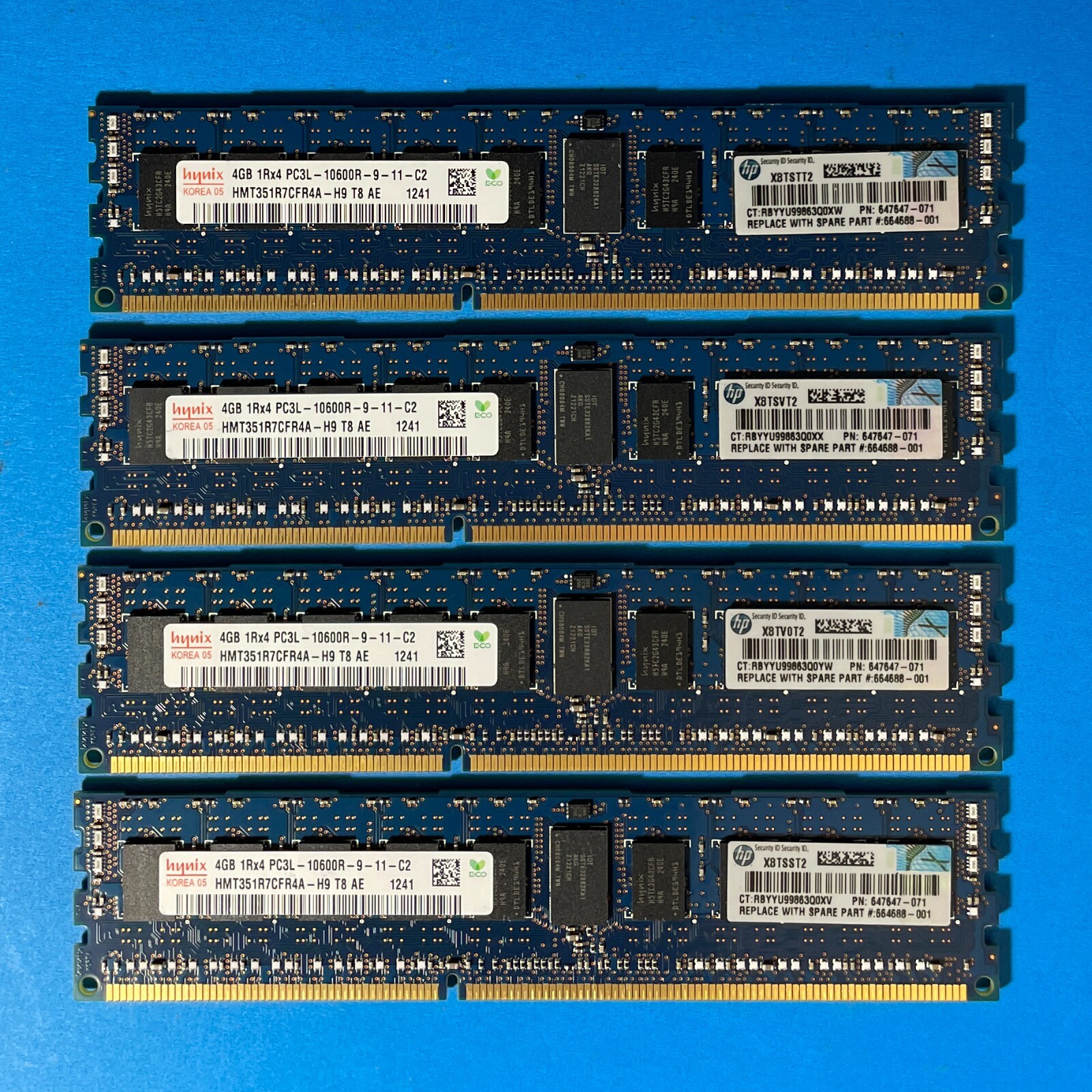 4X 4GB (16GB) hynix PC3L-10600R Server ECC RAM HMT351R7CFR4A-H9