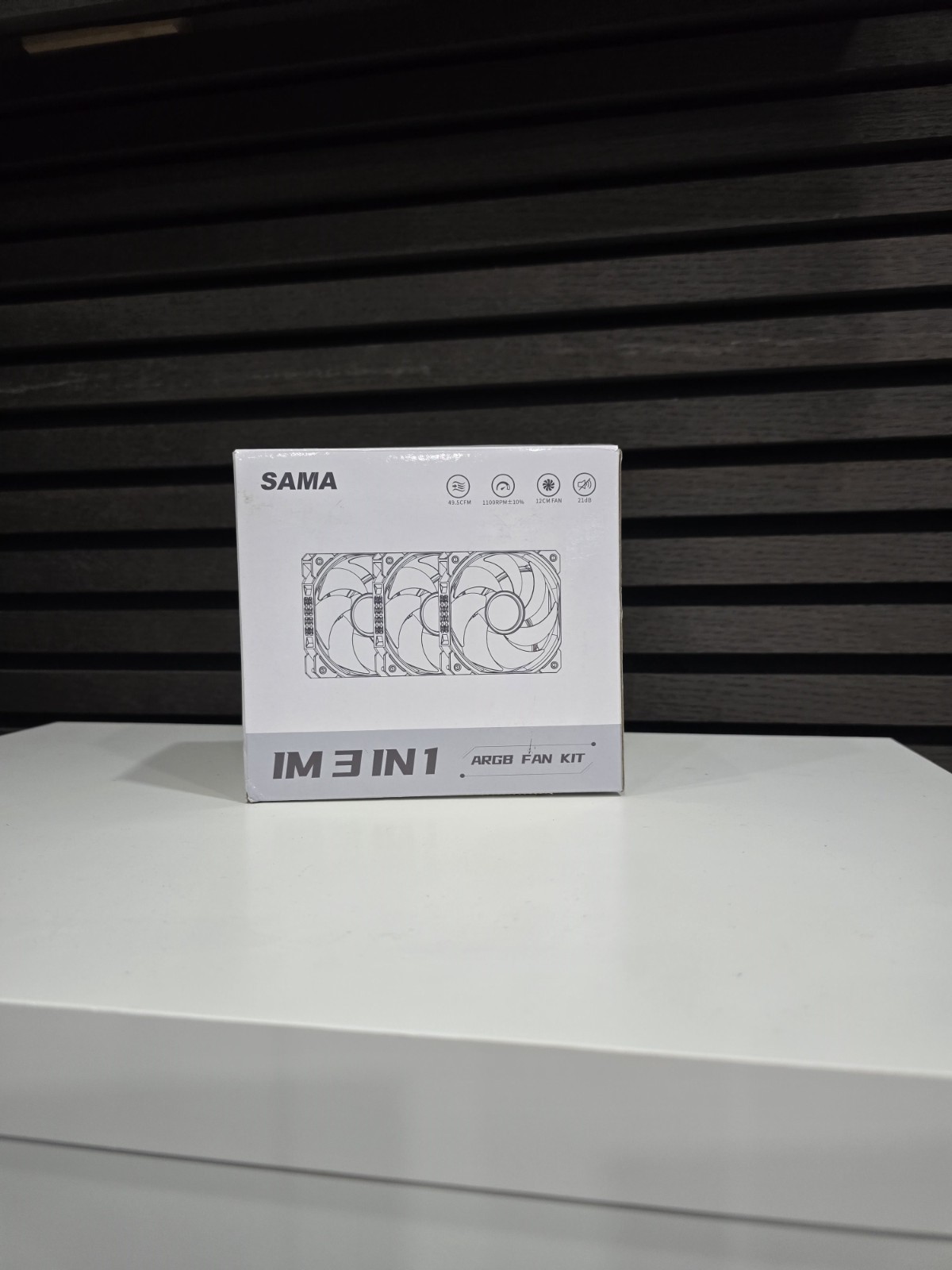 SAMA IM 3 in 1 ARGB 120mm White Case Fan Kit Hydro Bearing Open Box