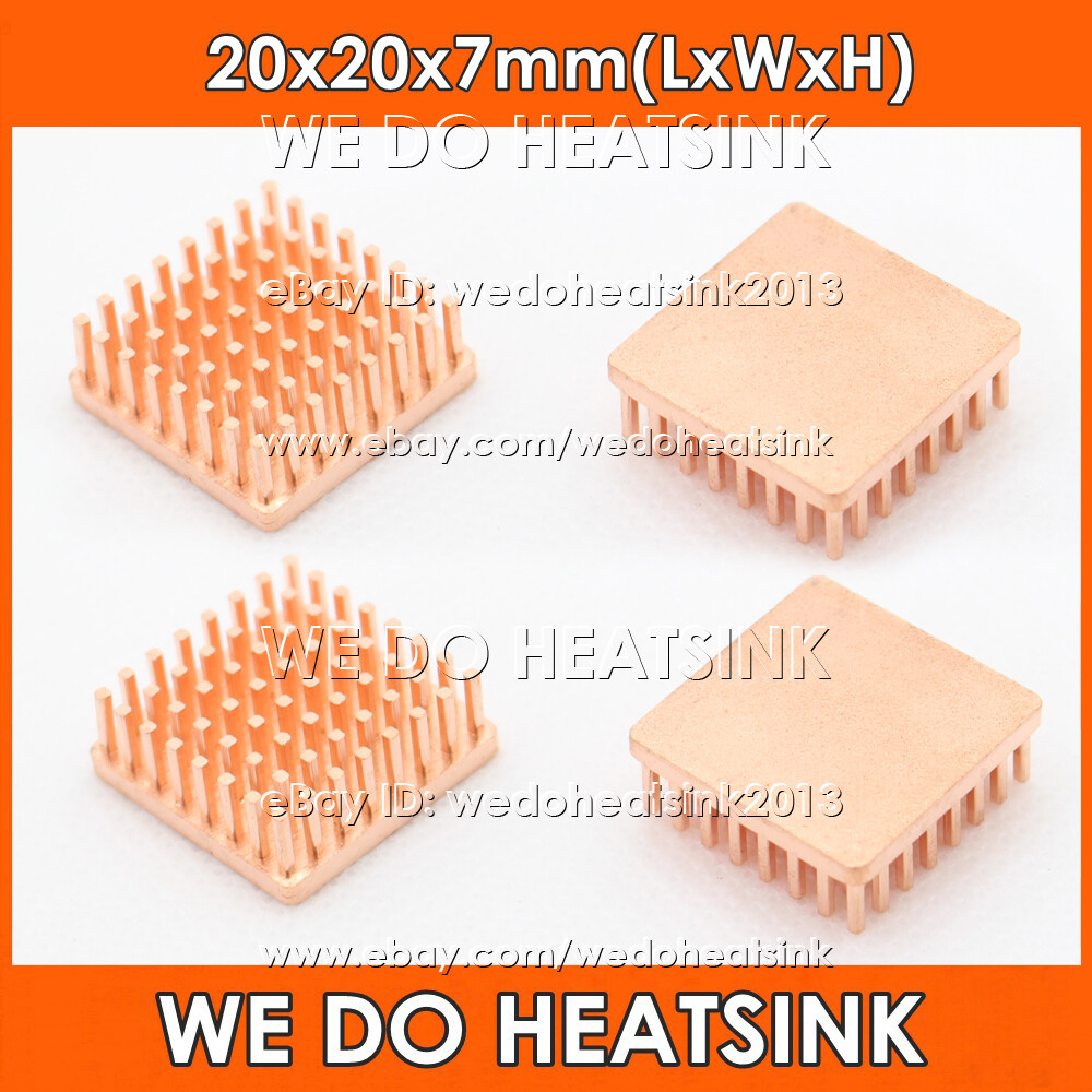 20x20x7mm Copper Heat Sink With or Without Tape For IC Electronic CPU LAN AMD