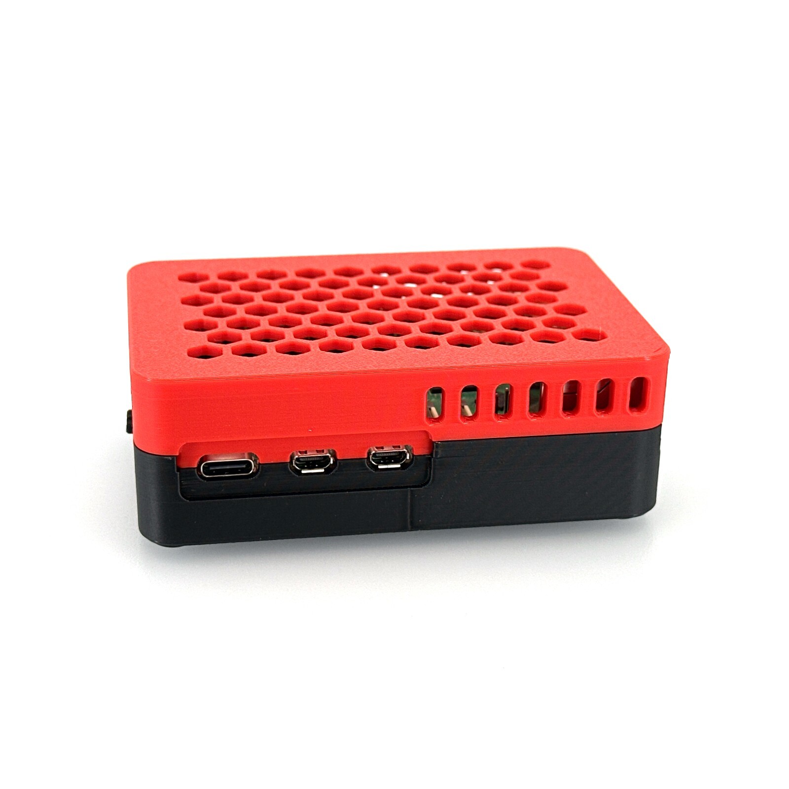 Raspberry Pi 5 Case for Pimoroni NVMe Base – Includes 4 Silicone Bumper Pads