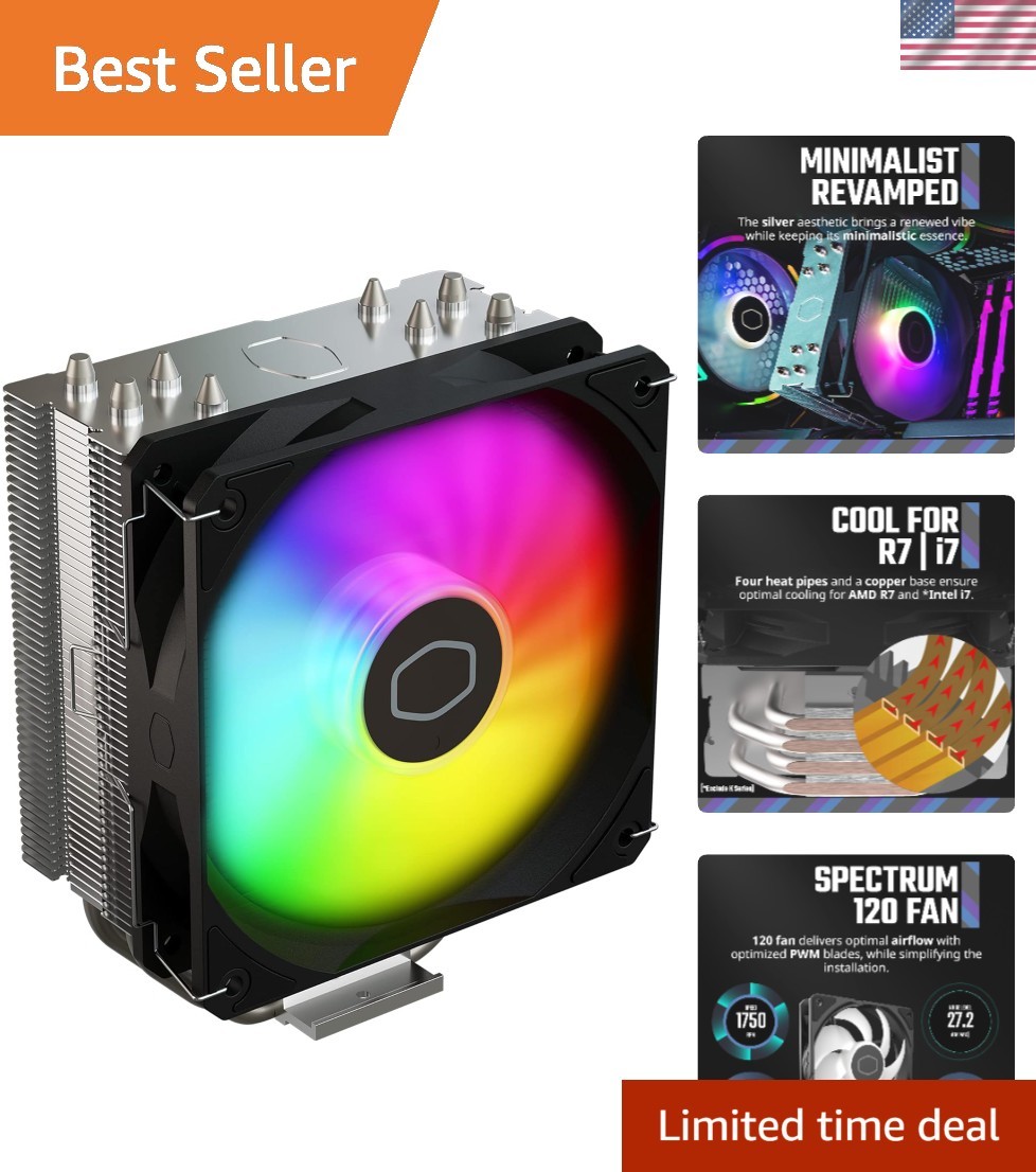 High-Performance ARGB CPU Cooler – Hyper 212 Spectrum V3 with 4 Heat Pipes