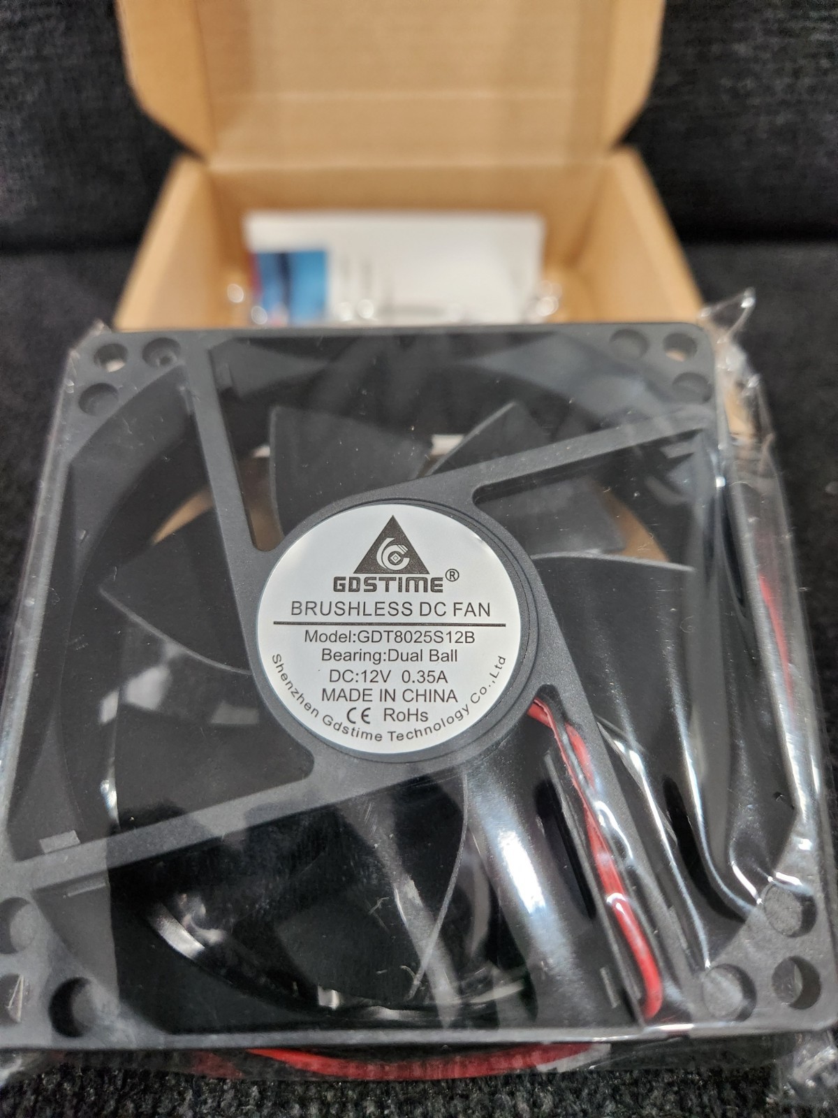 GDSTIME 80mm Brushless DC Cooling Fan 12V 0.35A Dual Ball Bearing GDT8025S12B
