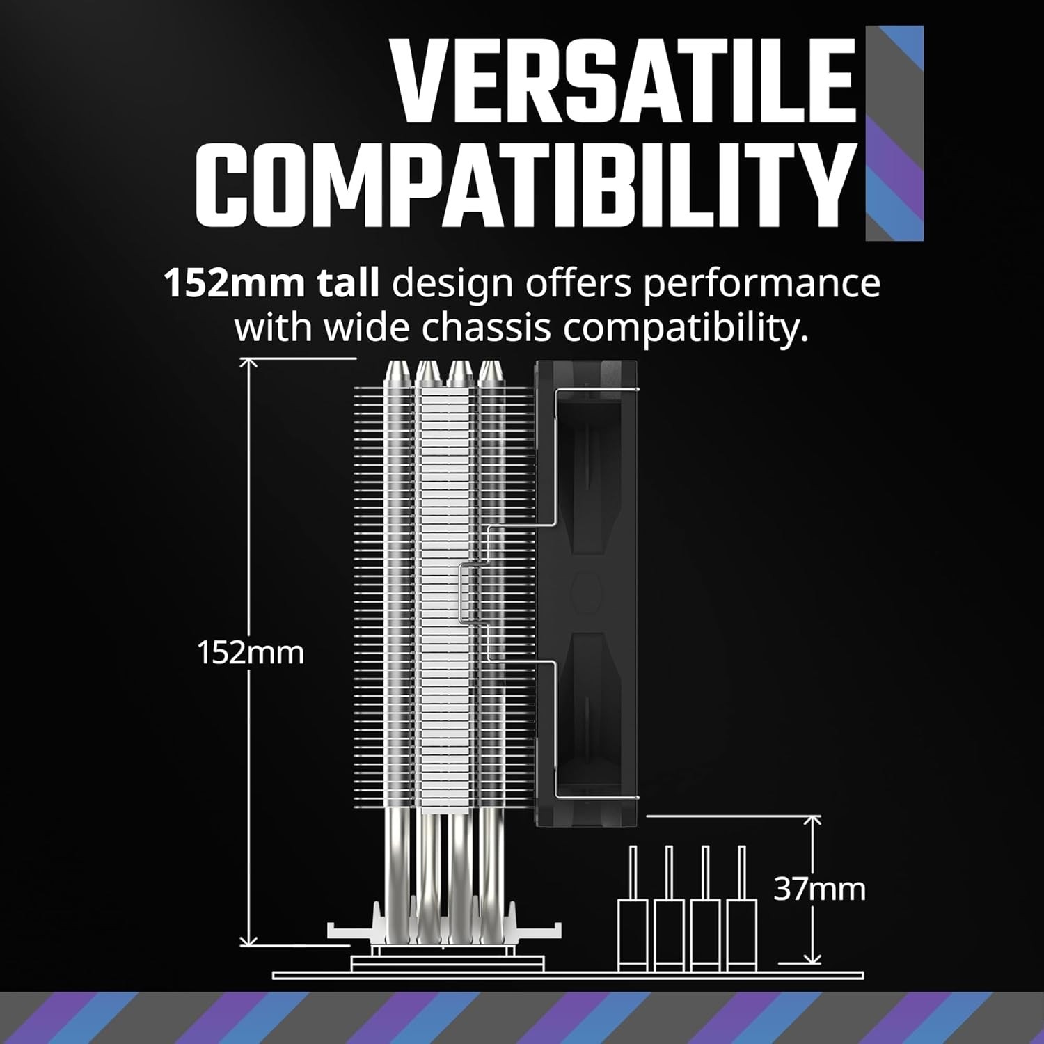 Hyper 212 Spectrum V3 ARGB CPU Cooler – High-Performance Cooling with Vibrant…
