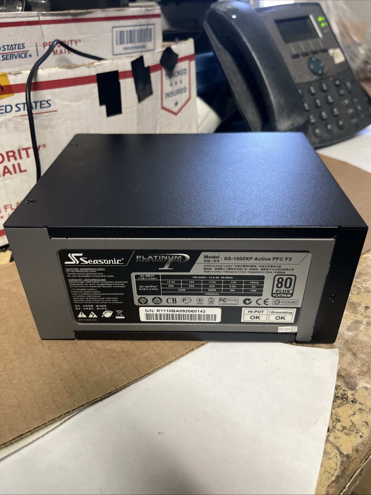 SeaSonic SS-1000XP Active PFC F3 Platinum Switching PSU 1000 Watts No Cables