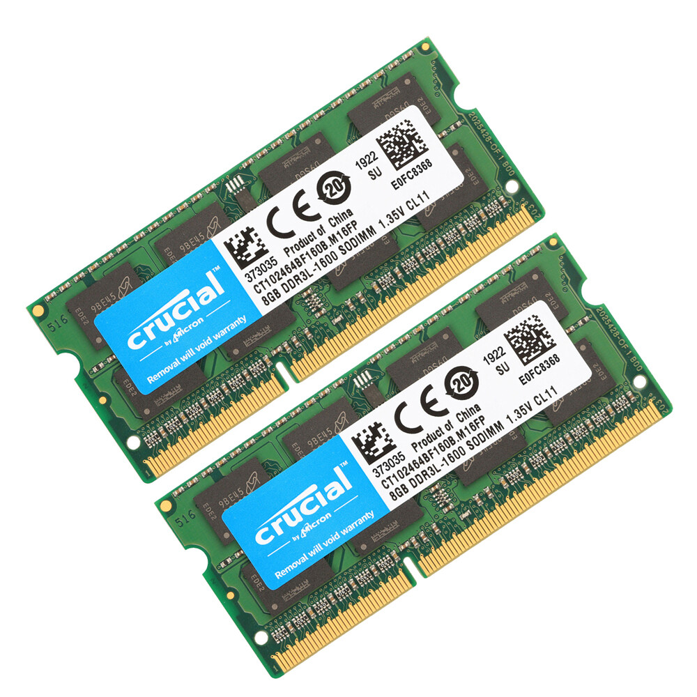 Crucial 8GB PC3L-12800 DDR3L-1600Mhz SODIMM 1.35V Laptop Memory CT102464BF160B