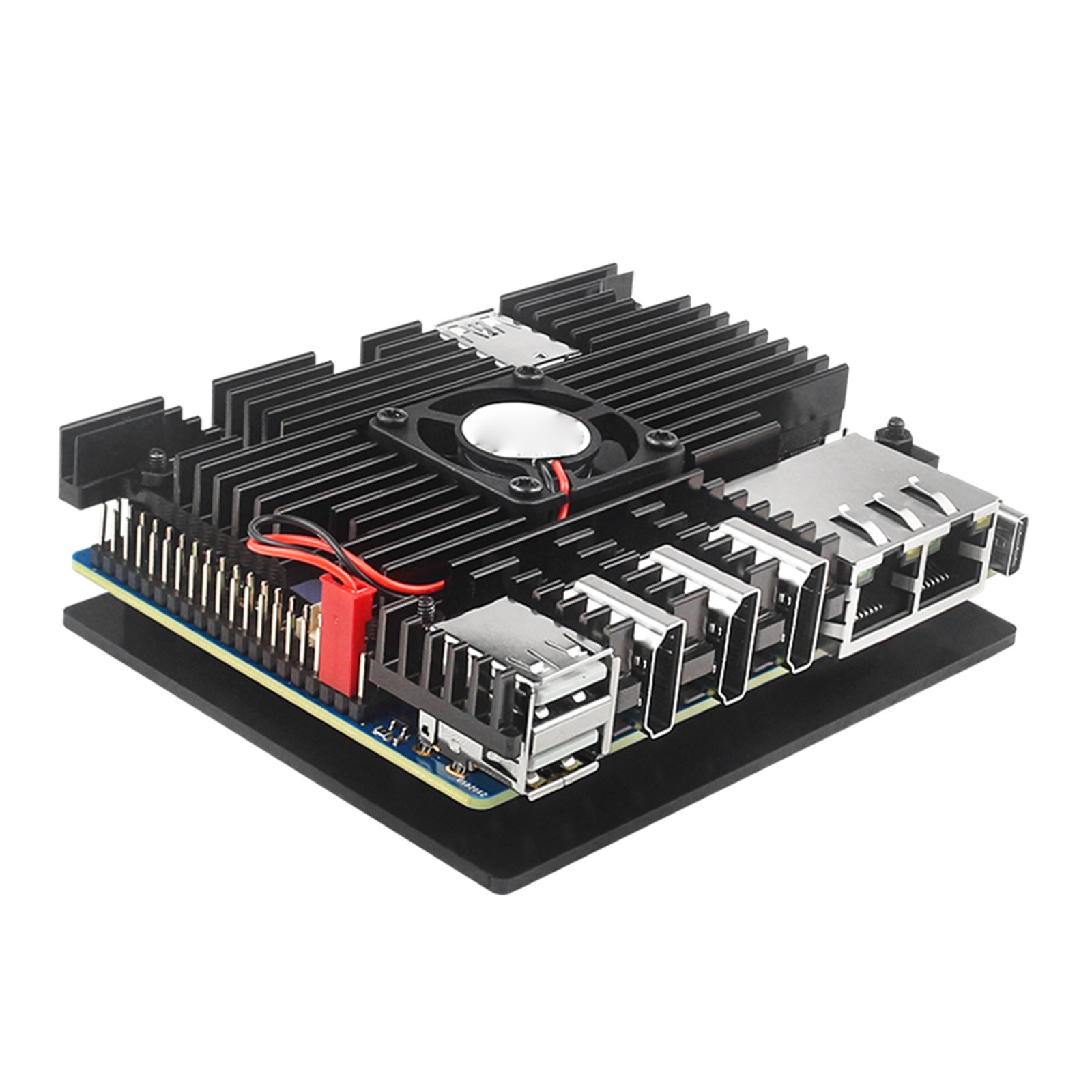 Housing Case+Cooling Fan Active Passive Radiator/Heatsink For Orange Pi 5 Plus A