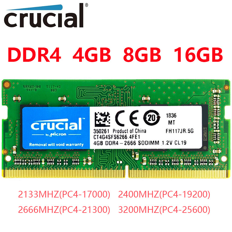 Crucial DDR4 4GB 8GB 16GB 2133 2400 2666 LAPTOP SPEICHER SODIMM NOTEBOOK-RAM