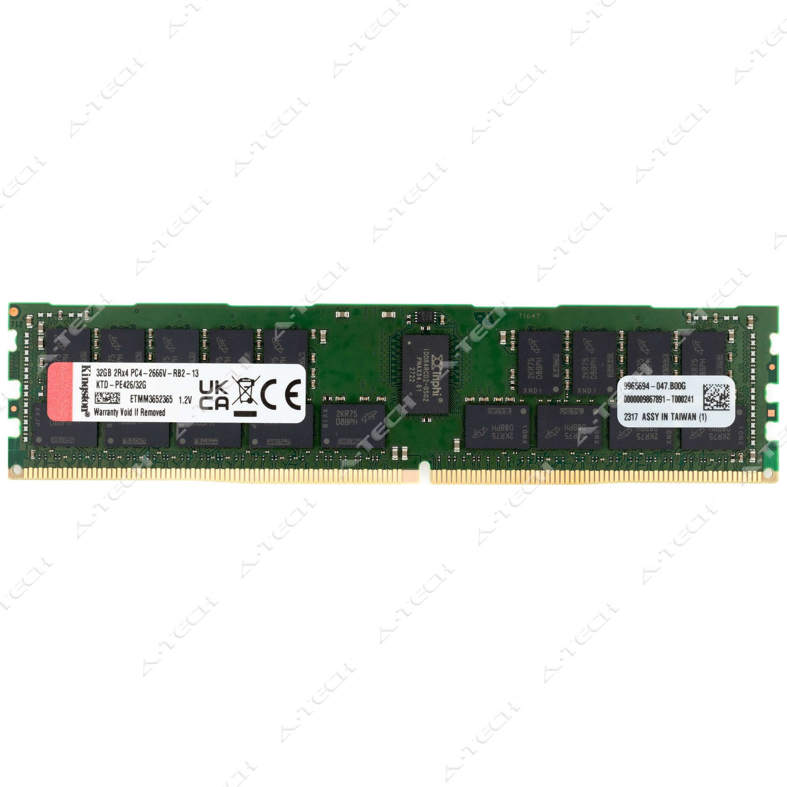 Kingston 32GB DDR4-2666 PC4-21300 2Rx4 ECC RDIMM Server Memory RAM KTD-PE426/32G