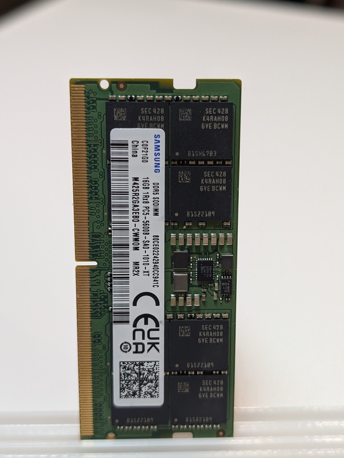 Samsung 16GB 1x16GB DDR5 5600 CL46 SODIMM Laptop RAM PC5-44800