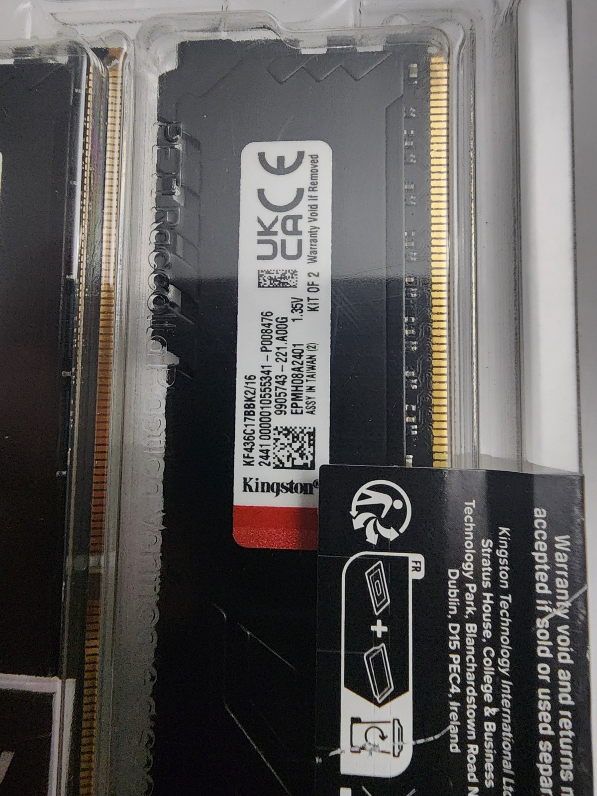 Kingston FURY Beast 16GB (2 x 8GB) – (DDR4-3600) UDIMM Memory – New Sealed