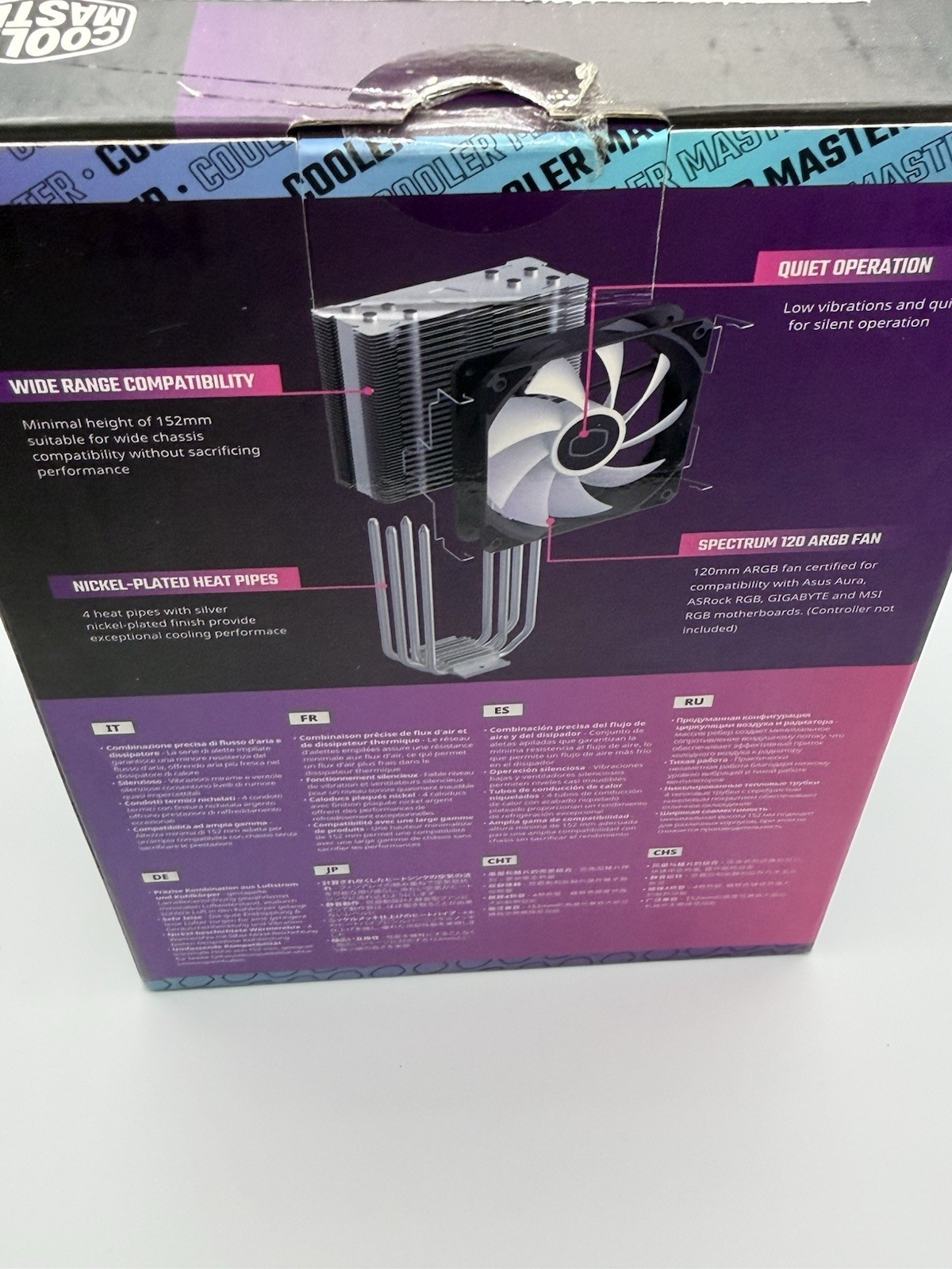 NEW OPEN BOX Cooler Master Hyper 212 Spectrum V3 ARGB CPU Cooler Intel AMD