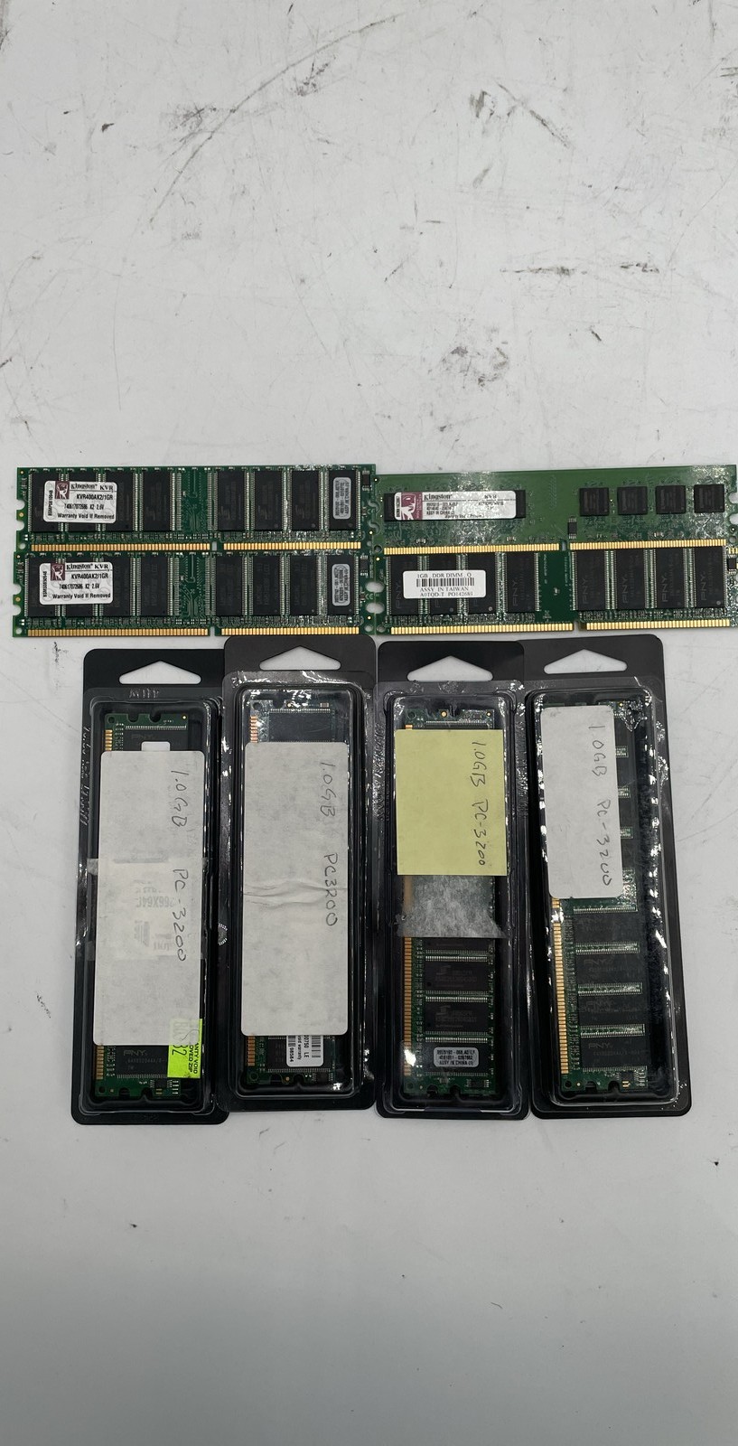 Kingston 1GB (2x512MB) DDR-400 PC3200 Desktop RAM KVR400AK2/1GR Vintage Lot of 8