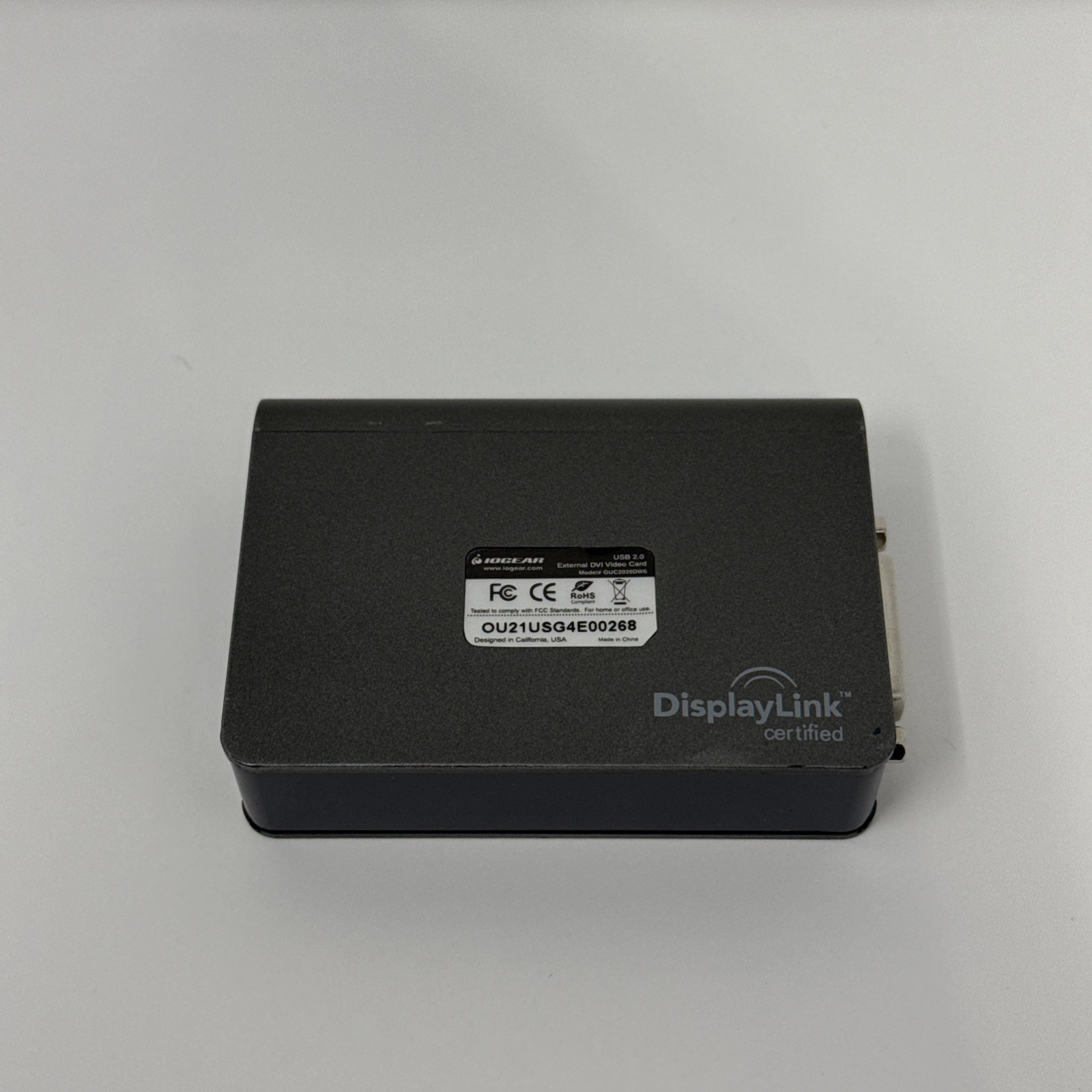 IOGEAR GUC2020DW6 DisplayLink External DVI Video Card USB 2.0