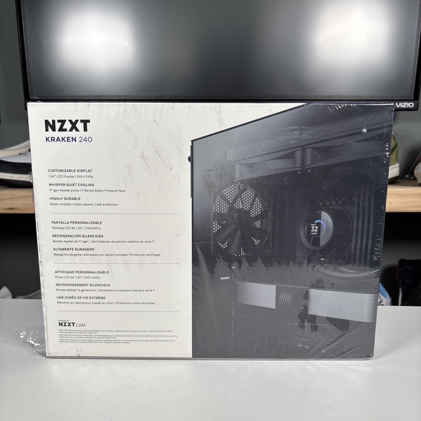 NZXT Kraken 240 Liquid CPU Cooler RL-KN240-B1 Black Dual 120mm Fans