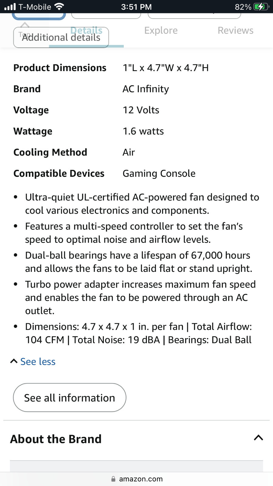 AC Infinity MULTIFAN S7, 120mm USB Cooling Fans (2 Fans) BRAND NEW