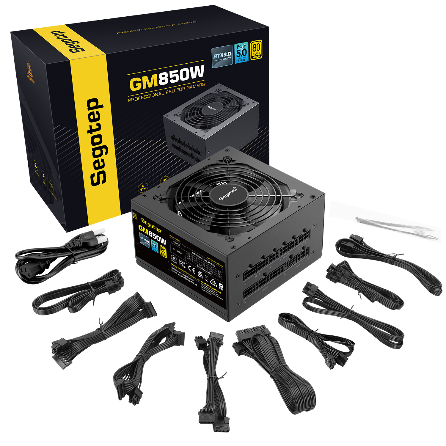 Segotep 850w 80+ Gold Certified PSU atx 3.0 PCIe 5.0 Full Modular Power Supply