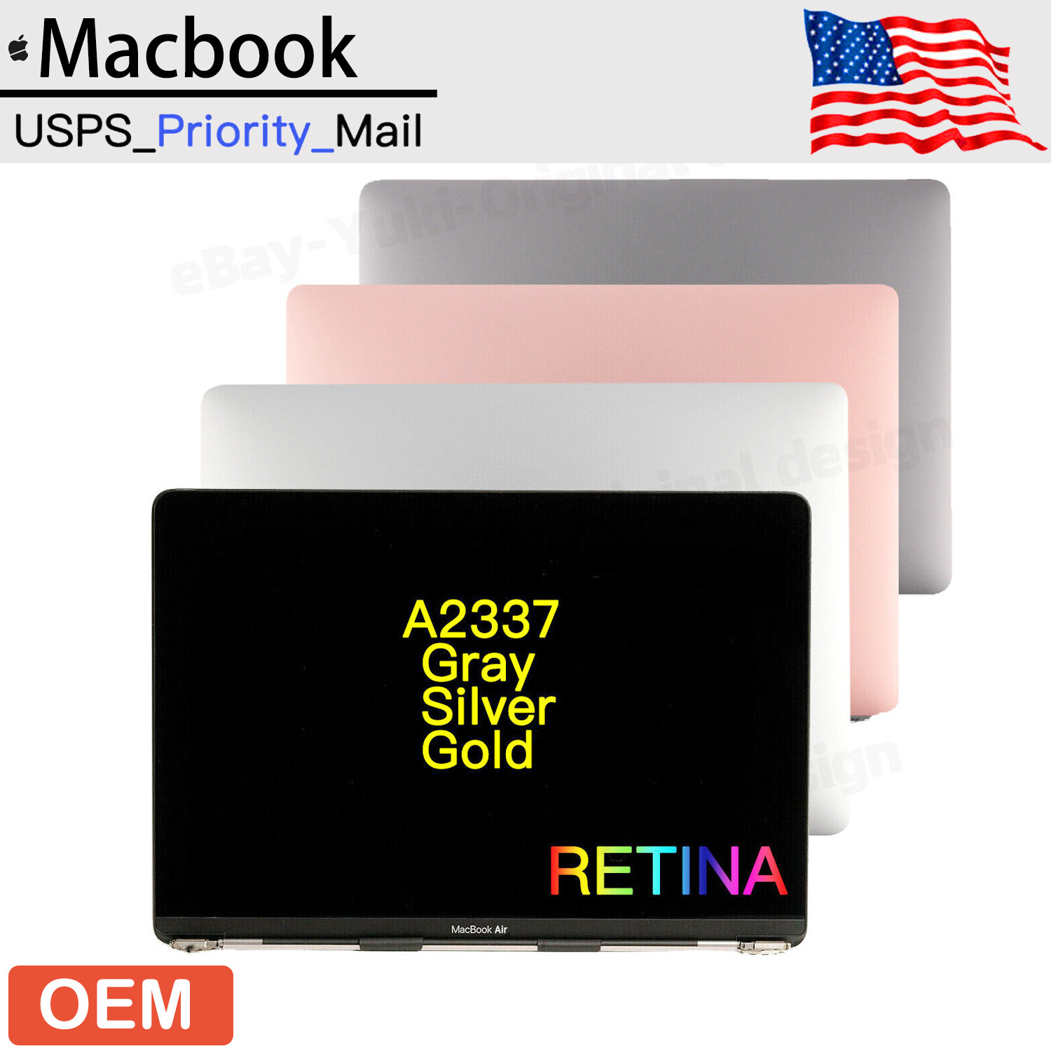 OEM For Apple MacBook Air A2337 M1 LCD Screen Display Gray Silver Gold Assembly