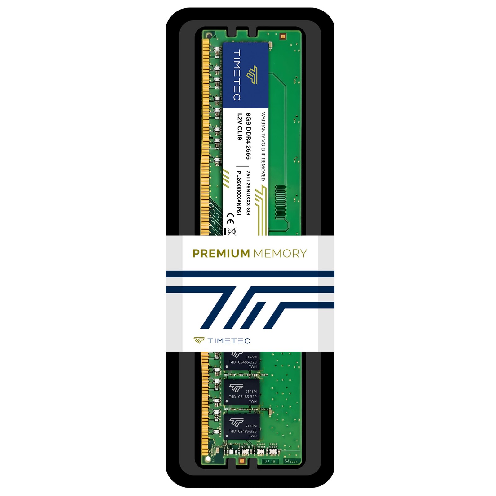 Timetec 8GB DDR4 2666MHz PC4-21300 Non-ECC Unbuffered 1.2V CL19 1Rx8 Single Rank