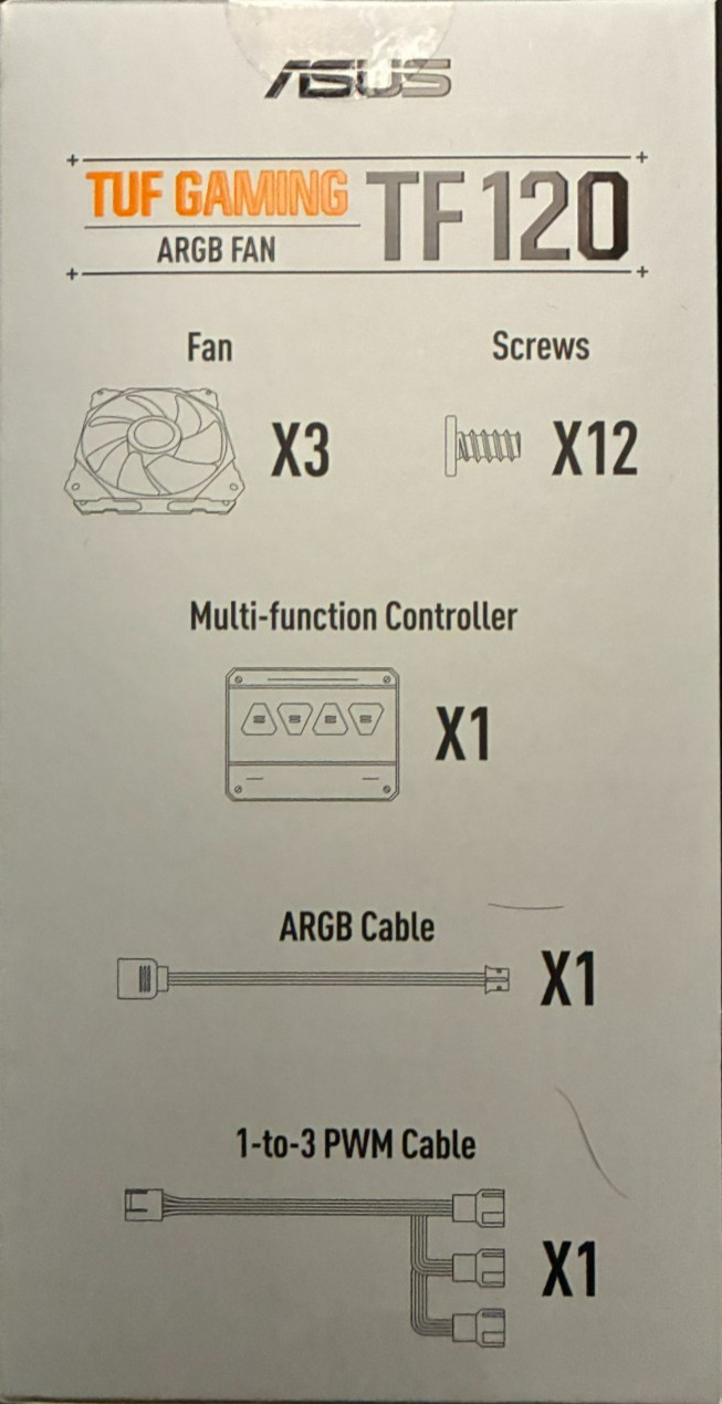 ASUS – TF120 – TUF ARGB Fan Triple Fan Kit with ARGB Controller – Black