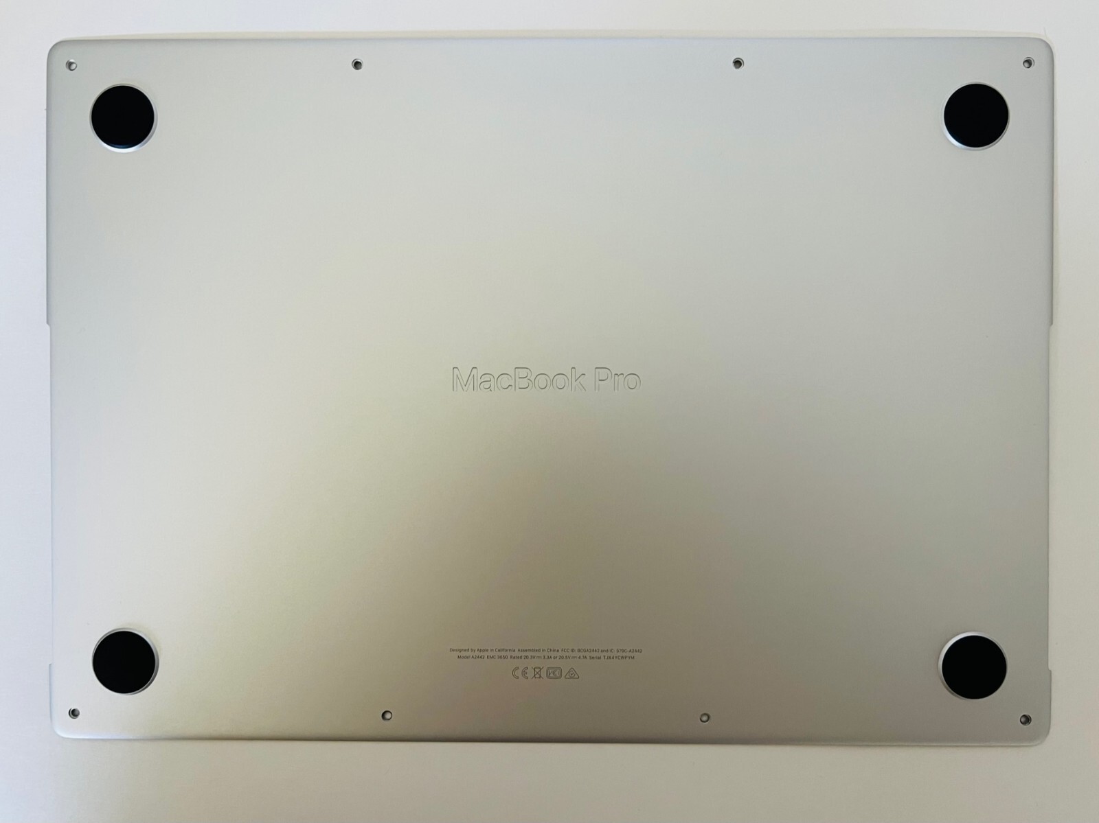 Apple MacBook Pro 16″ M1 2021 bottom case Silver genuine Apple part
