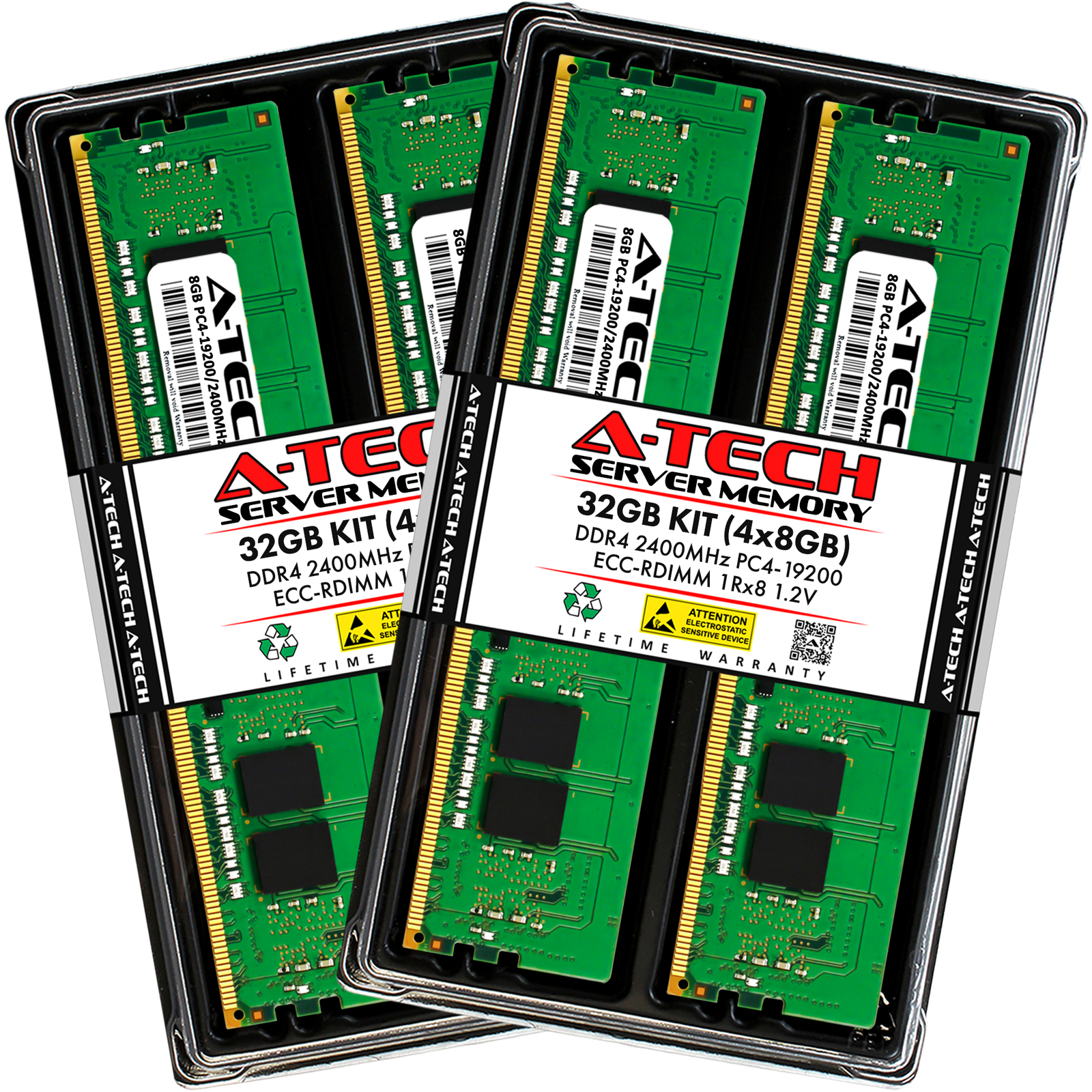 32GB 4x 8GB PC4-2400 RDIMM Supermicro 2029UZ-TR4+ 6029U-TR25M Memory RAM