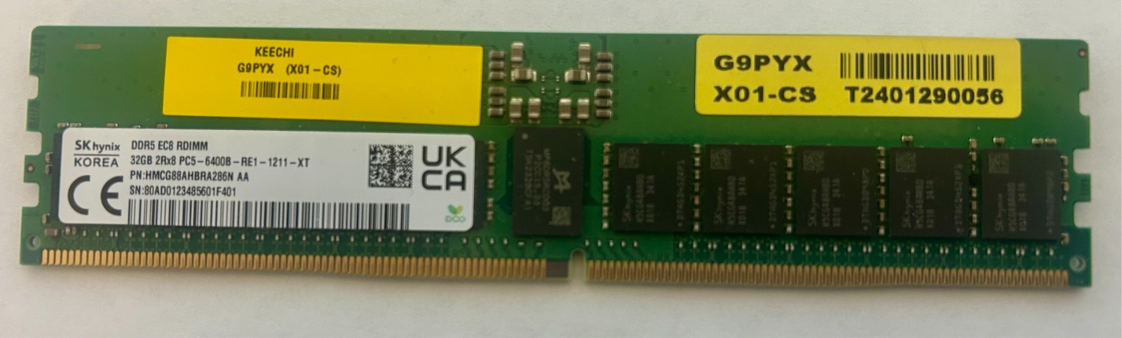 Hynix HMCG88AHBRA286N 32GB 2Rx8 PC5-6400B DDR5 EC8 RDIMM Server RAM
