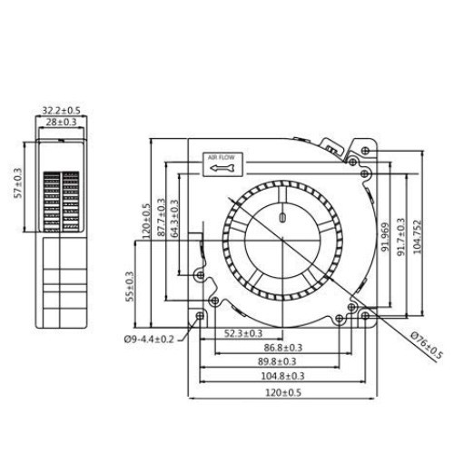 Compact 12V Blower Fan – 3000 RPM Cooling Solution for Amplifiers & More