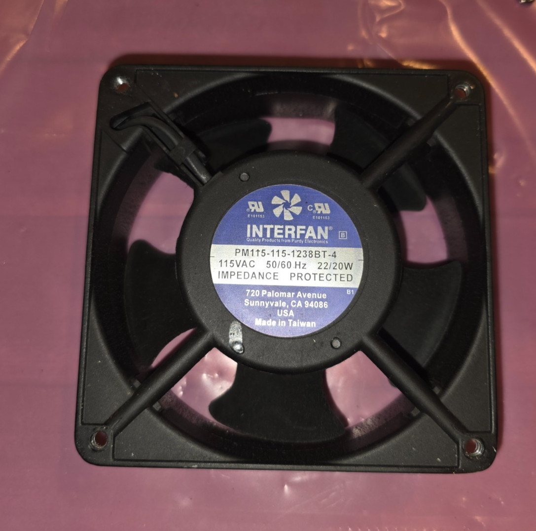 INTERFAN 115V Cooling Fan PM115-115-1238BT-4 115VAC 120mm 38mm Fadal Free Ship