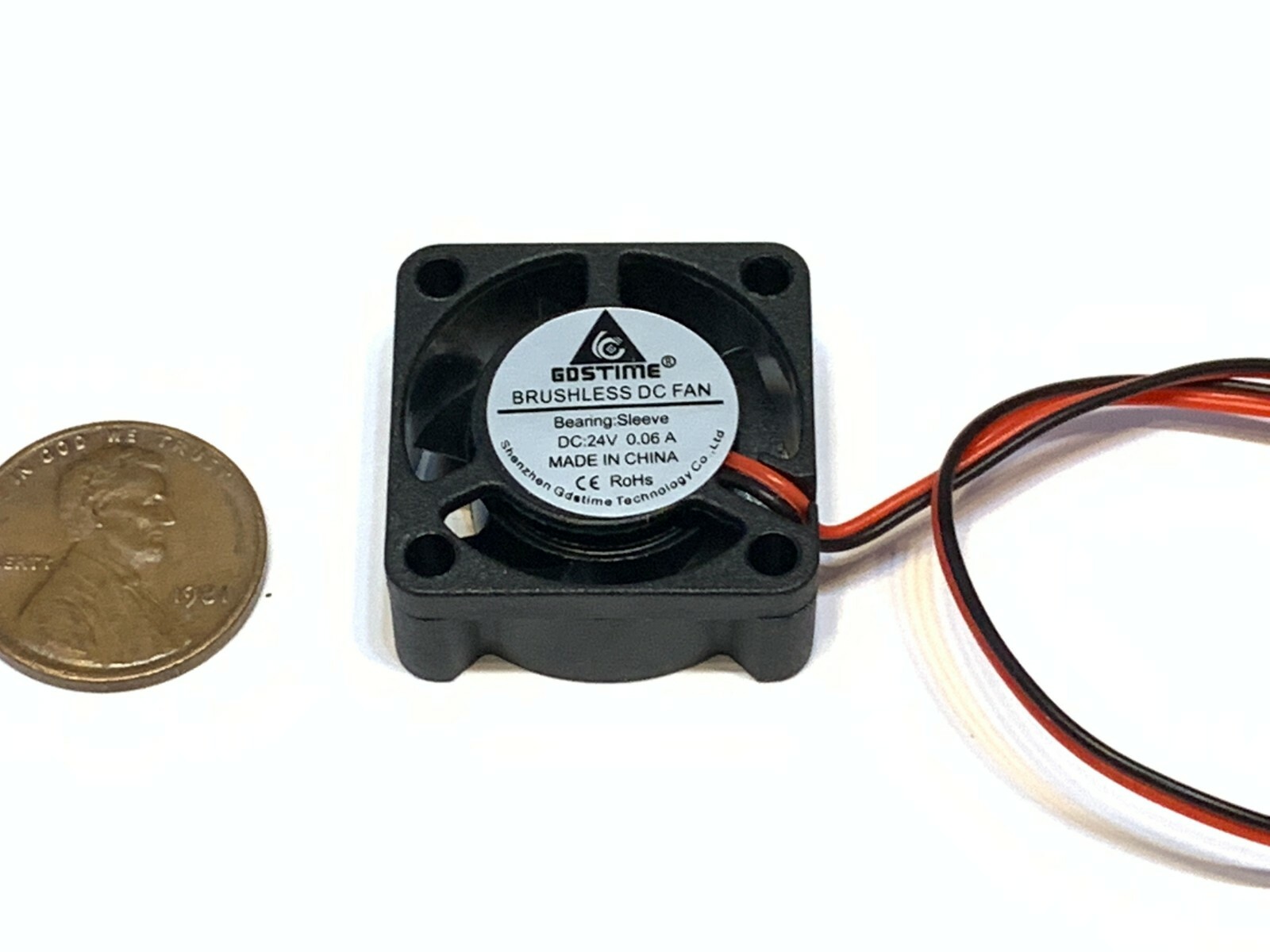 24v fan 2510 quiet 3d printer cnc computer cooling 25mm 2pin small B18 STAMP