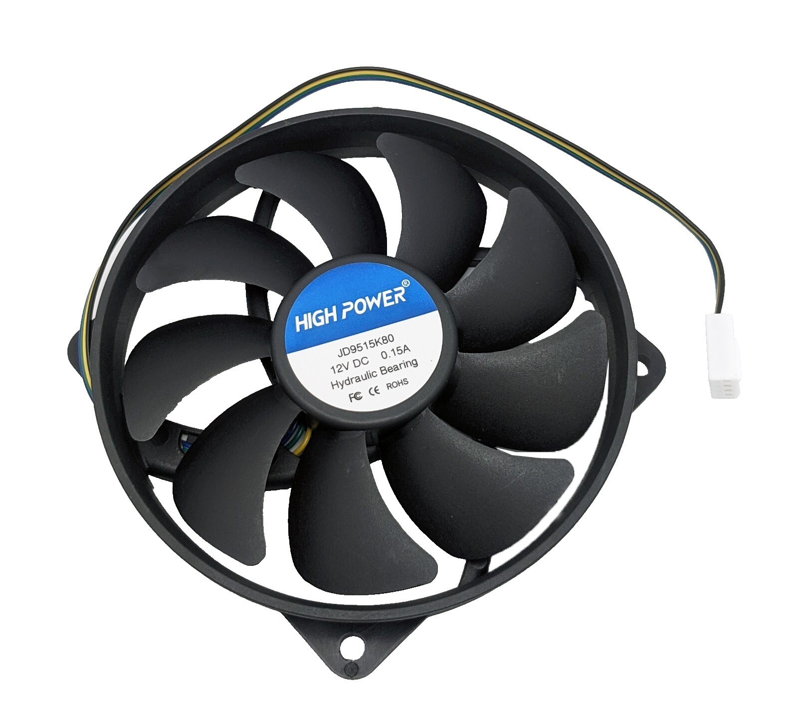 Low-Profile Replacement 4-pin PWM CPU Cooling Fan 80-mm Frame 95 Diameter