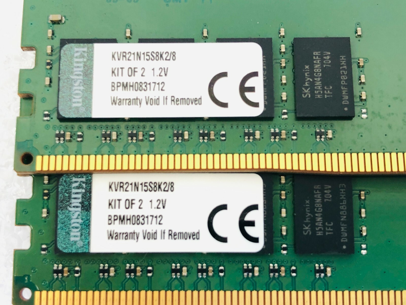 KIT OF 2 Kingston KVR21N15D8K2/8 8GB (2x4GB) 288-Pin DDR4 SDRAM PC4 Desktop RAM