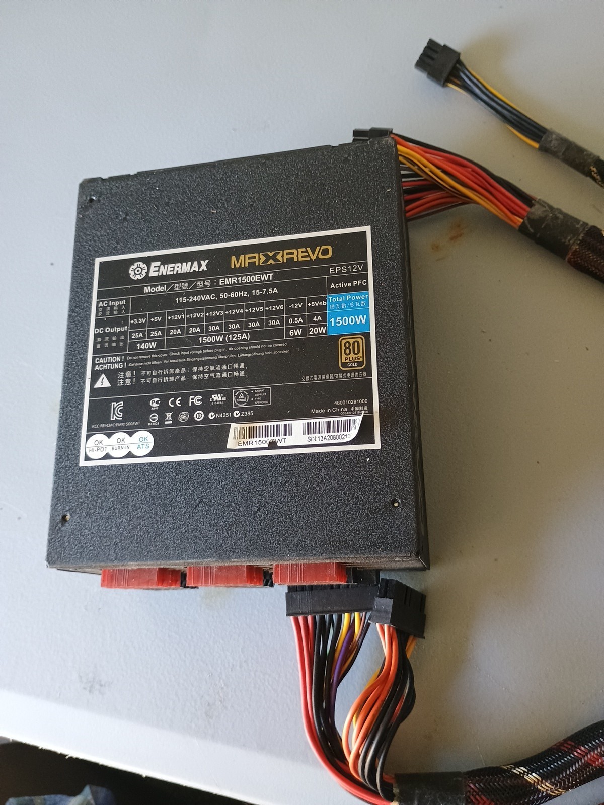 Enermax EMR1500EWT MaxRevo Modular Power Supply 1500W 80+ Gold
