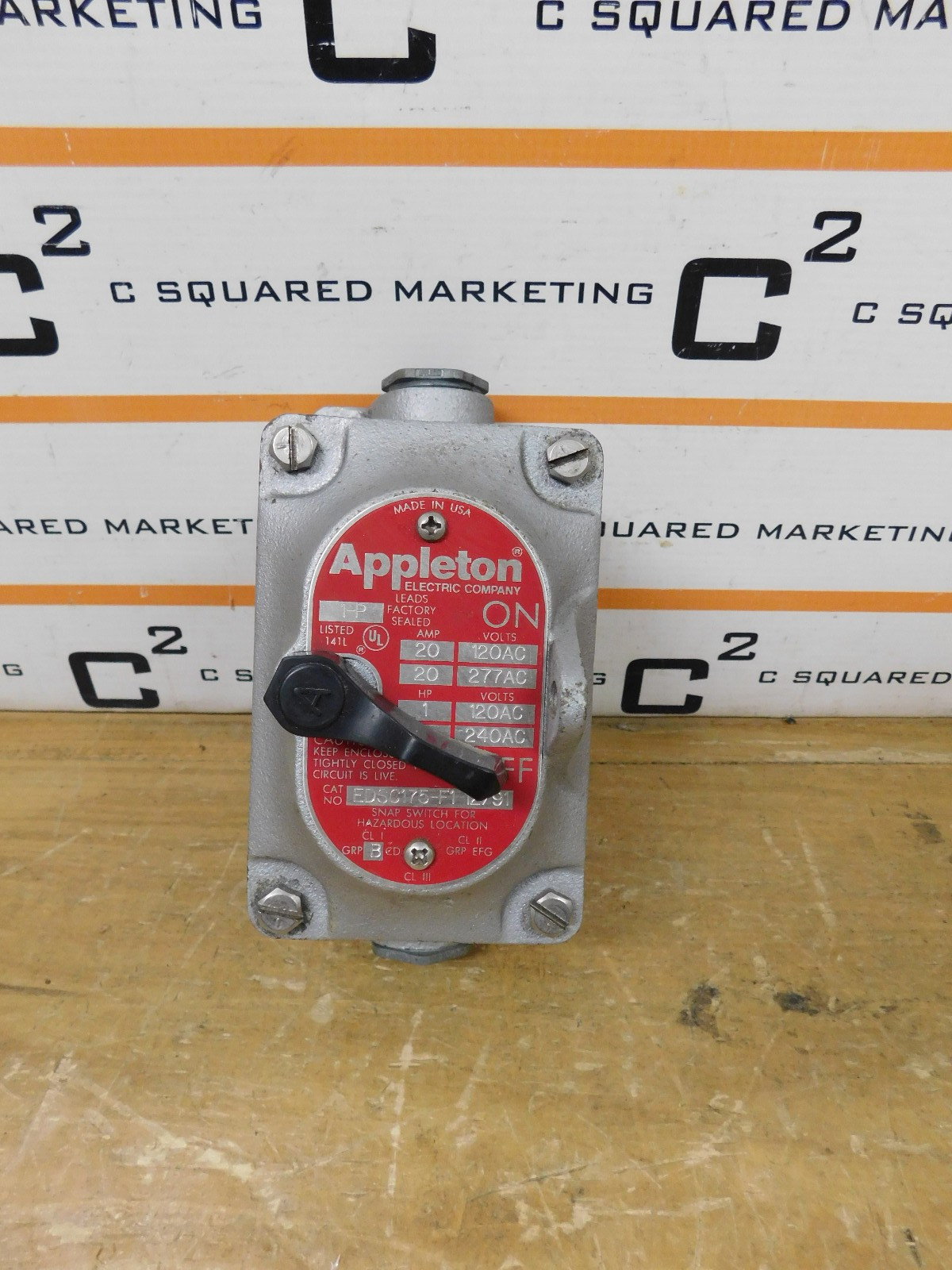 Appleton Electric EDSC175-F1 20AMP Electric Switch Hazardous Locations used JNC